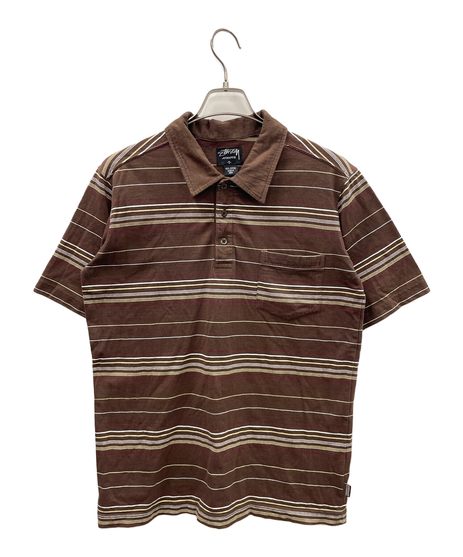 中古・古着通販】stussy (ステューシー) ポロシャツ ブラウン サイズ:S