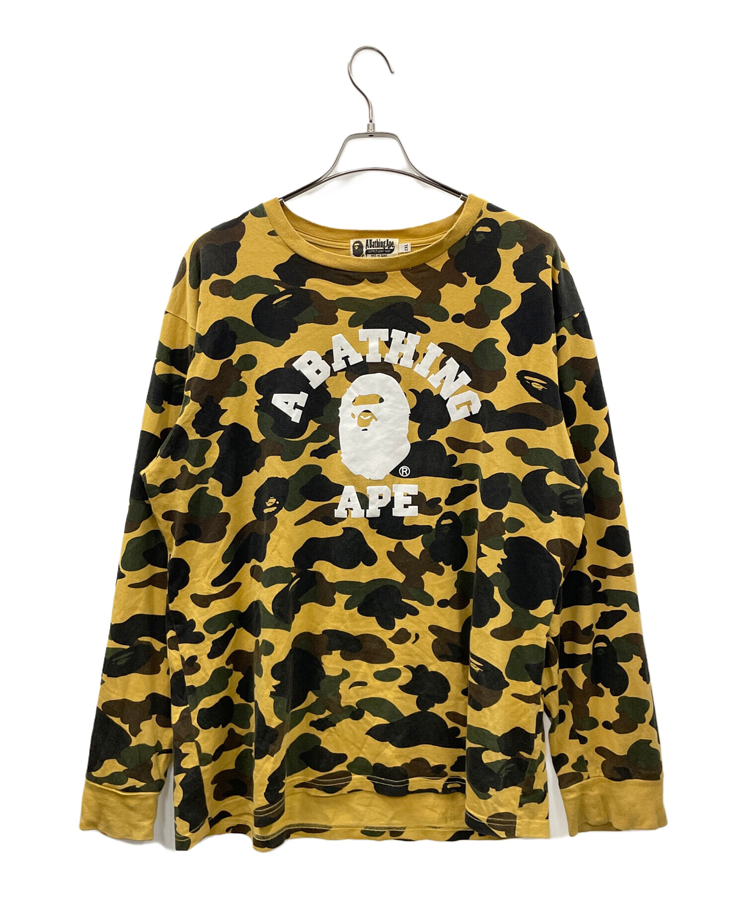 A BATHING APE 迷彩 長袖 Tシャツ イエロー S 中古・古着通販】A BATHING APE (アベイシングエイプ) ロングスリーブT