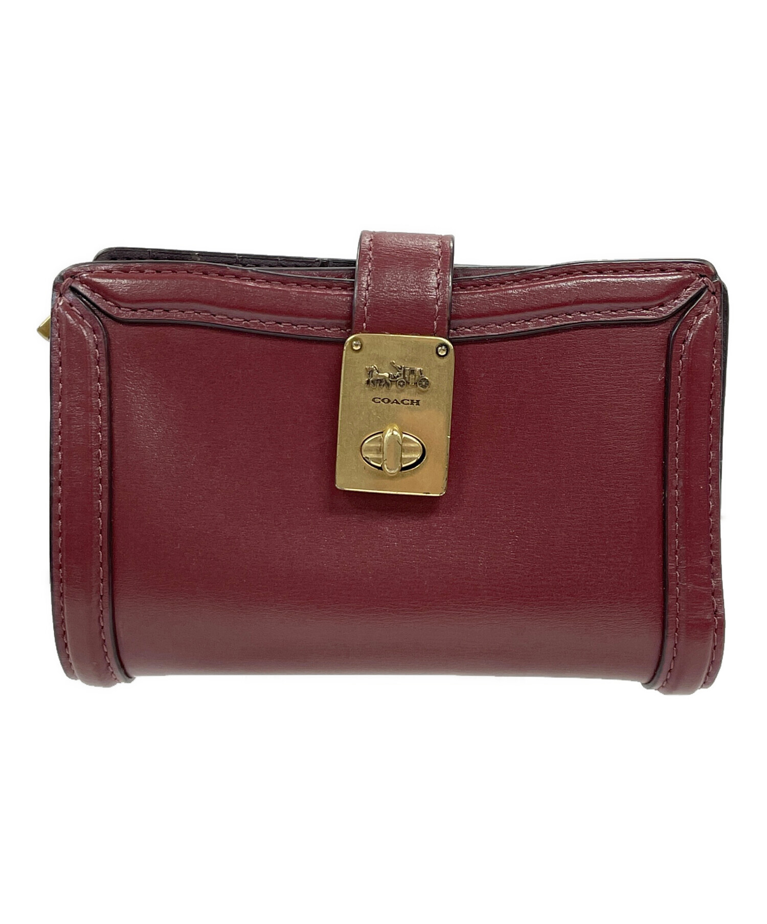 レオン•COACH•コーチ•ハットンウォレット•財布•ワイン• 中古・古着通販】COACH (コーチ) 財布 ハットンウォレット レッド