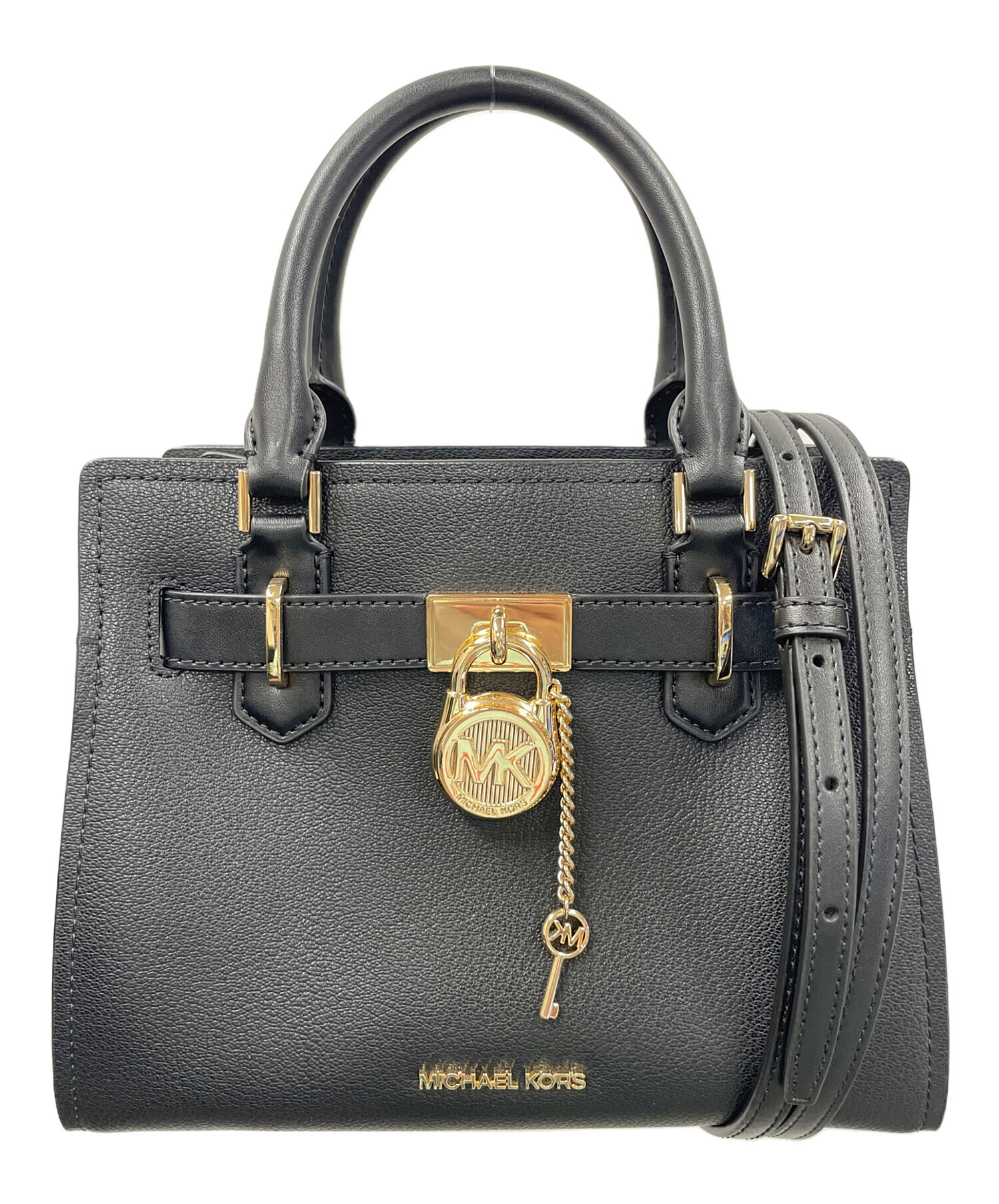 マイケルコース ハンドバッグ 2way ハミルトン レザー クロコ型押し 黒 中古・古着通販】MICHAEL KORS (マイケルコース) 2WAYバッグ