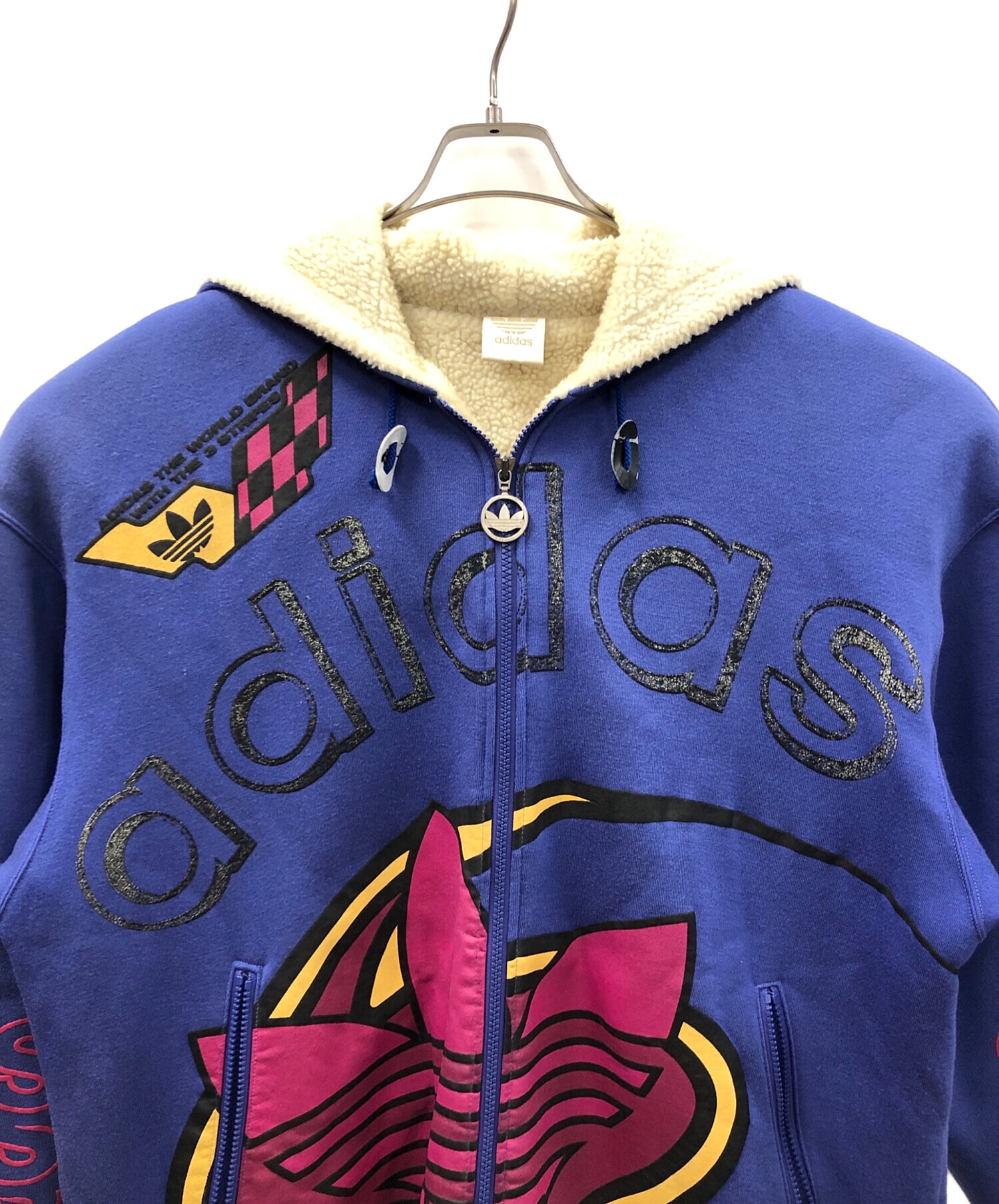 中古・古着通販】adidas (アディダス) ジップパーカー ネイビー サイズ 
