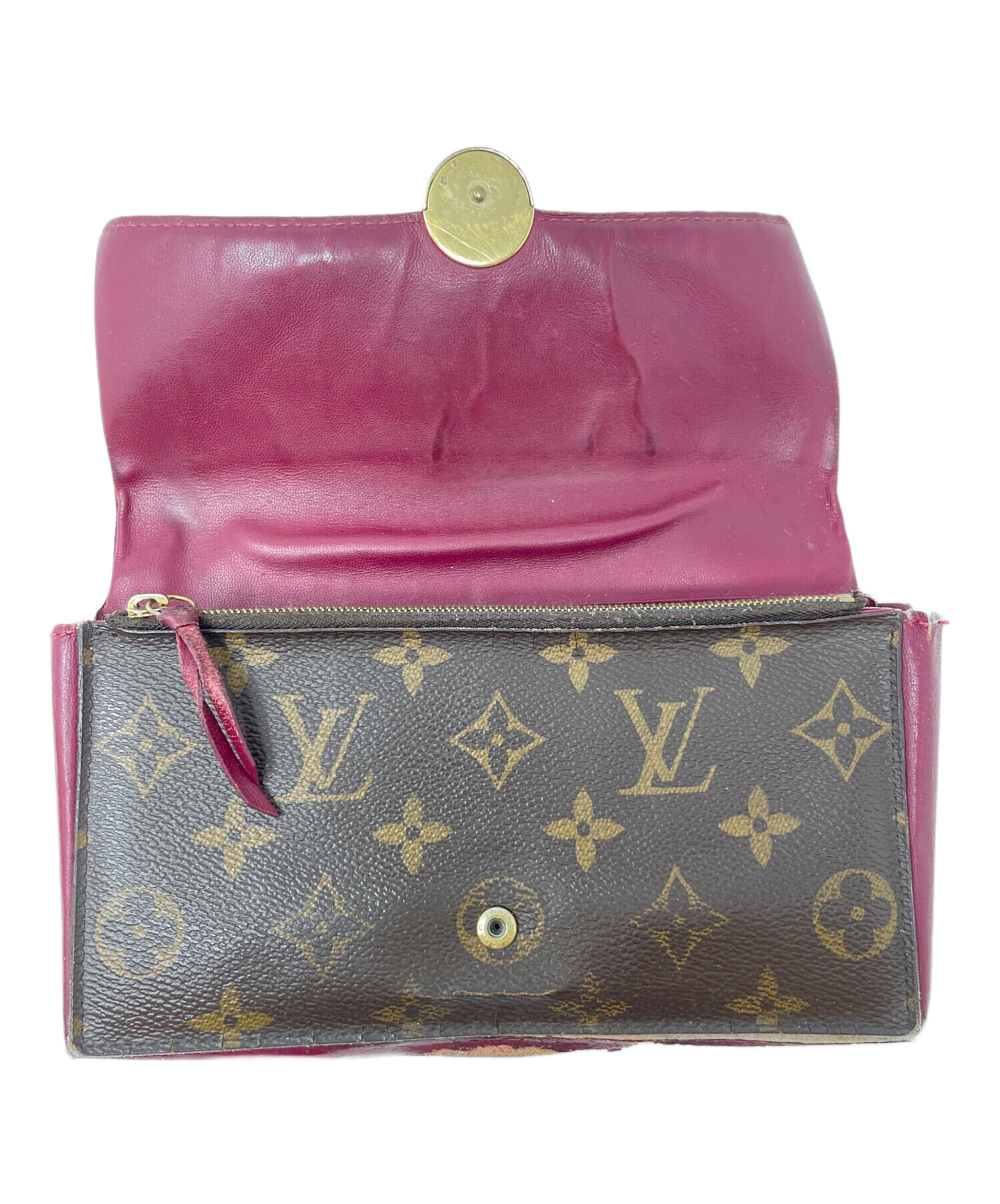 ルイヴィトン モノグラム ポルトフォイユ フロール フューシャ 長財布 C396 中古・古着通販】LOUIS VUITTON (ルイ ヴィトン) 長財布 モノグラム
