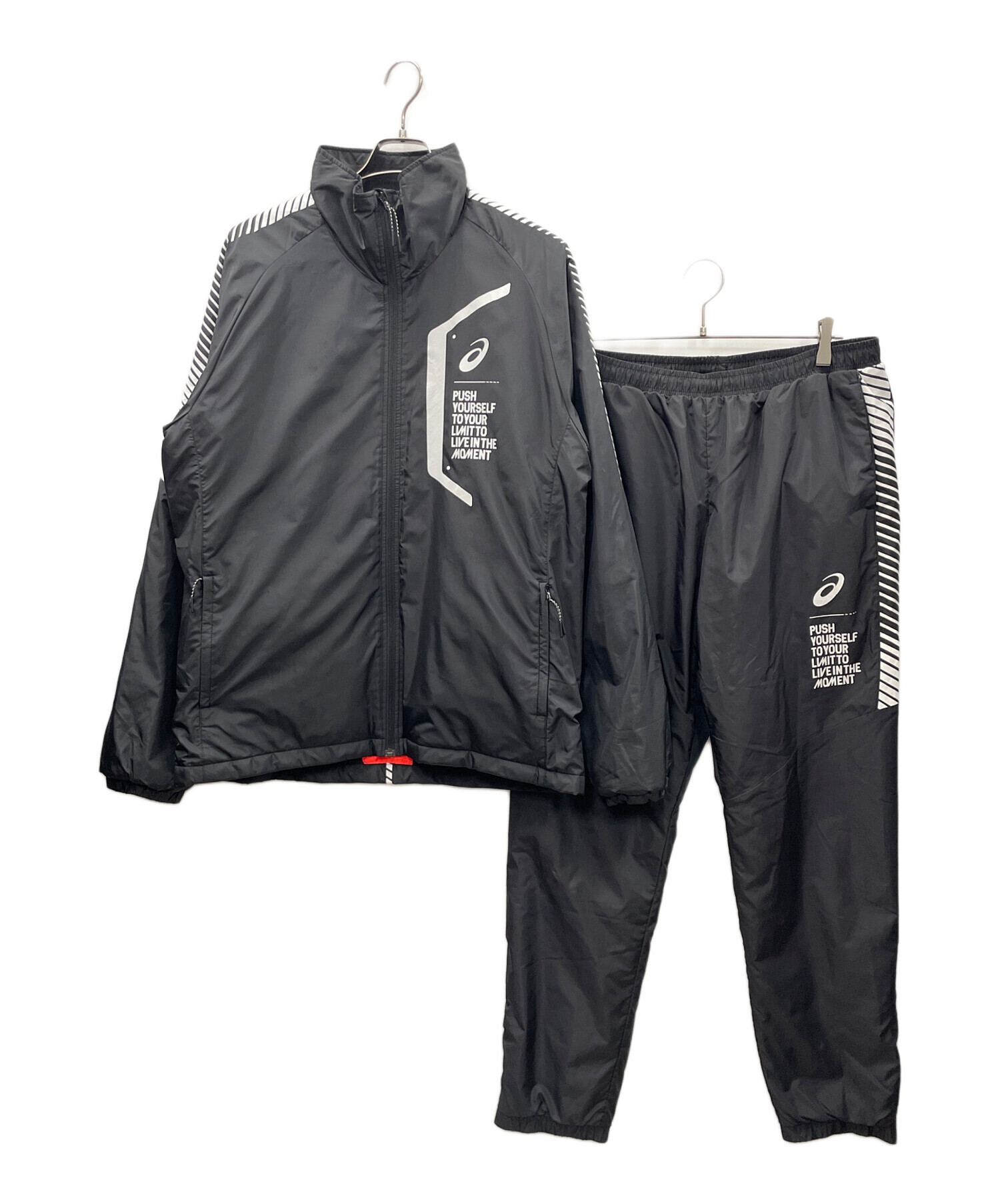 中古・古着通販】asics (アシックス) セットアップジャージ ブラック