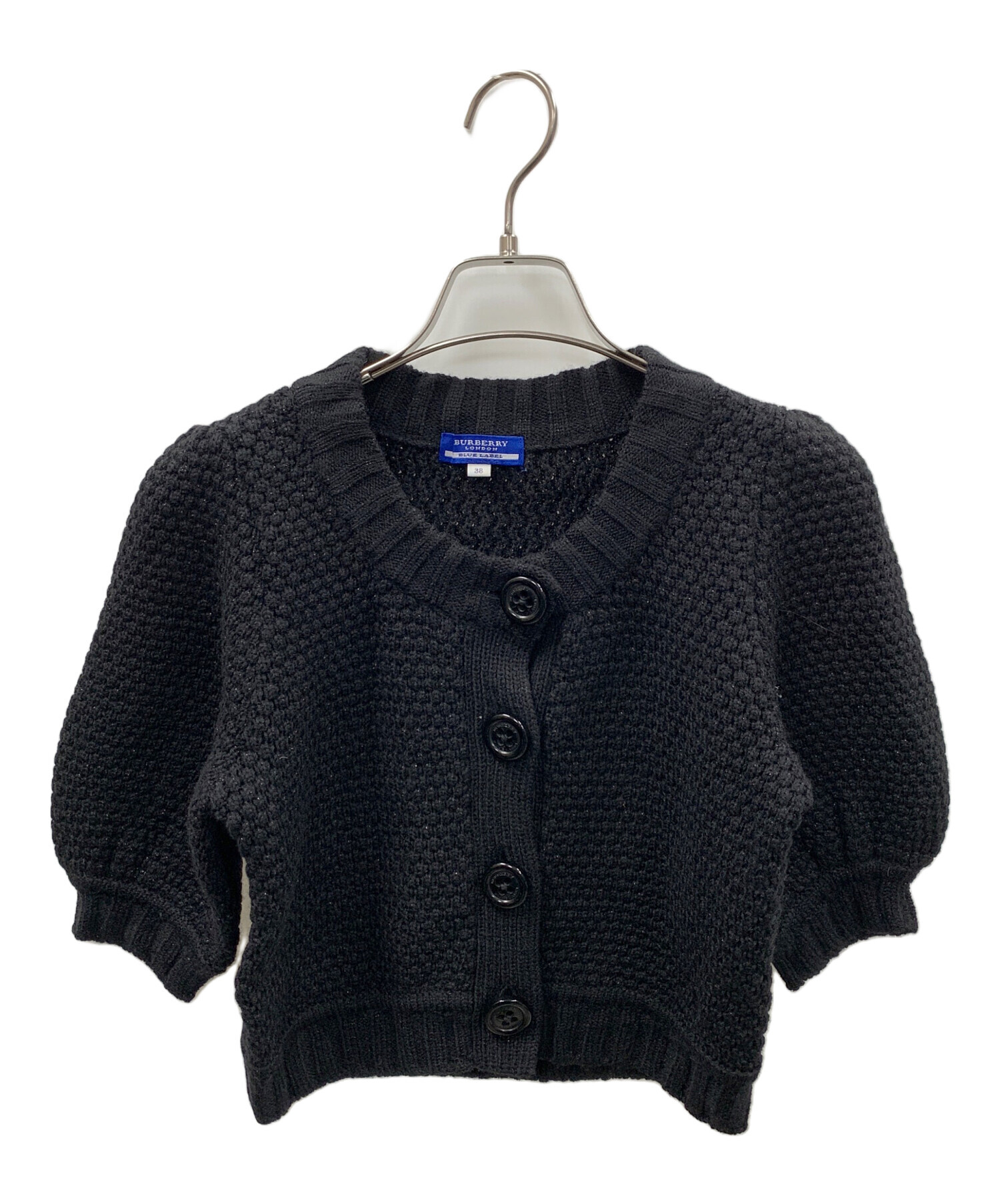 BURBERRY BLUE LABEL 新品タグ付き 半袖カーディガン　ブラック 中古・古着通販】BURBERRY BLUE LABEL (バーバリー ブルー レーベル