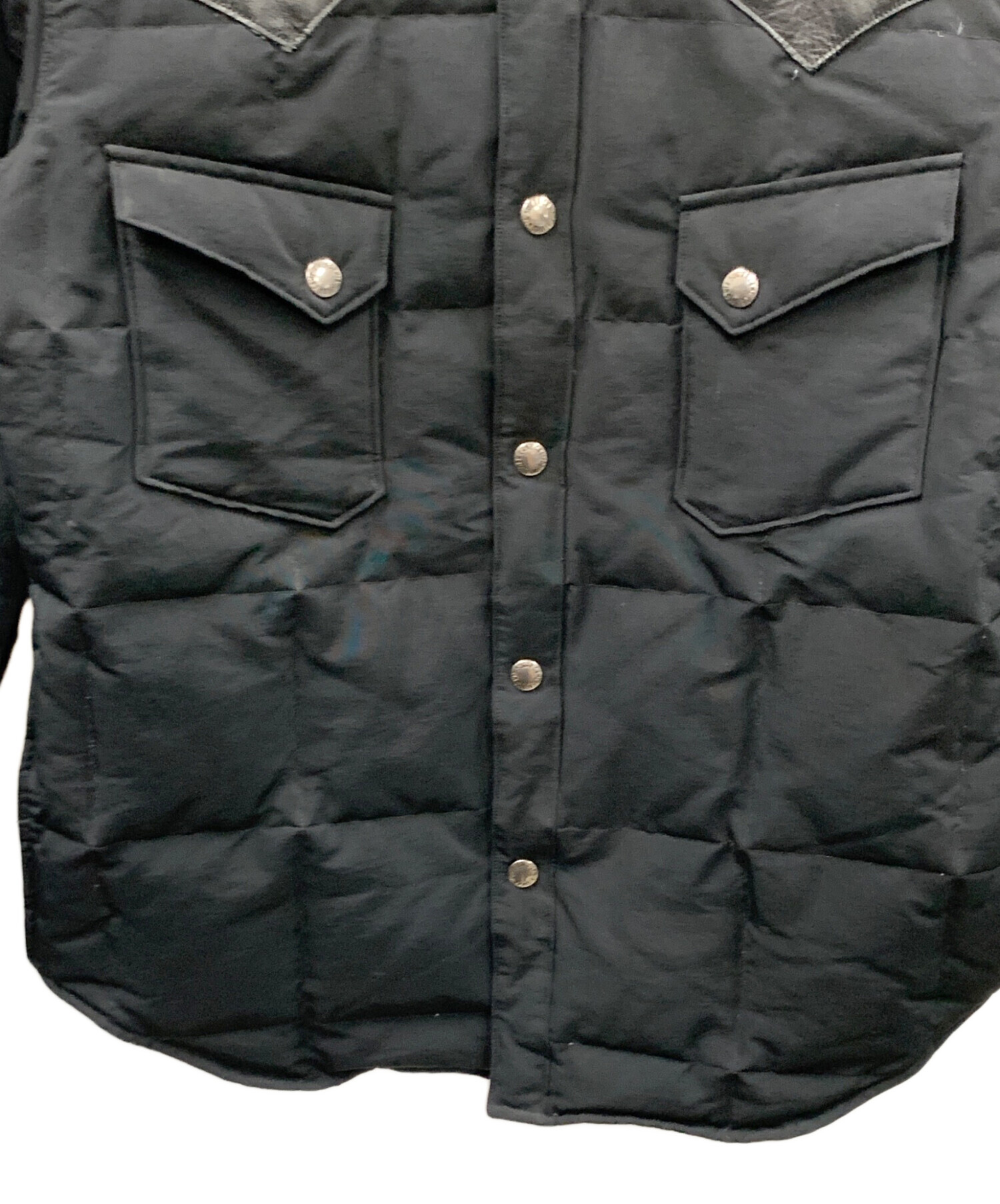 [used] sugarcane ダウンジャケット レザー M 中古・古着通販】SUGAR CANE (シュガーケーン) レザーヨーク