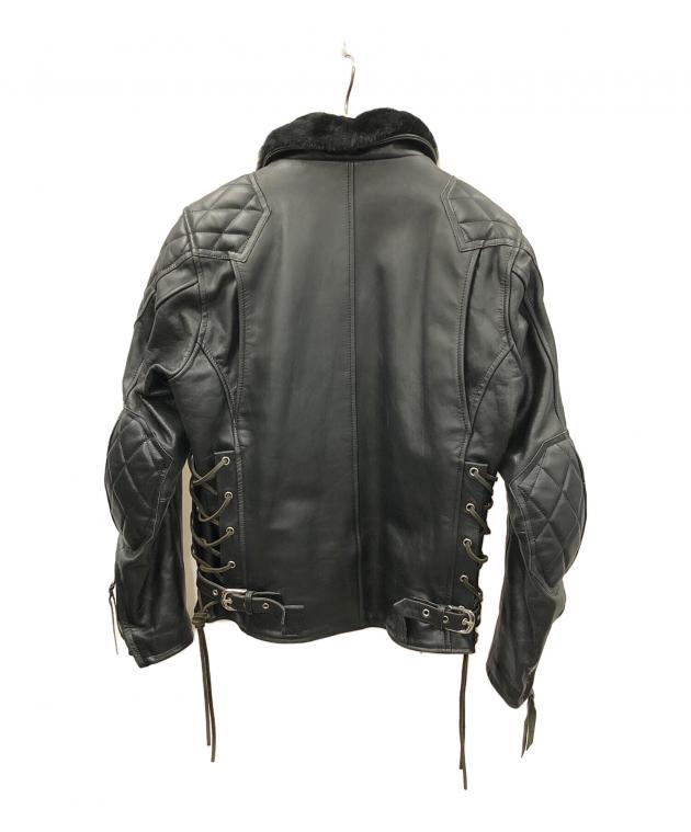 中古・古着通販】KADOYA (カドヤ) レザージャケット ブラック サイズ:L