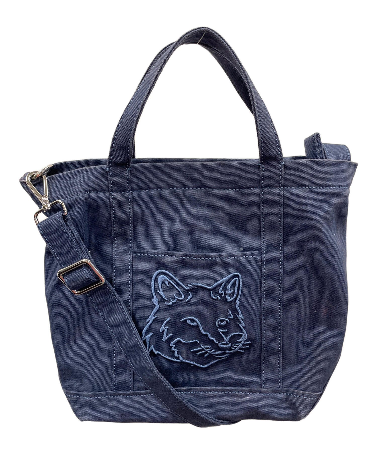 Maison Kitsune スモール トートバッグ 2WAY ネイビー 中古・古着通販】maison kitsune (メゾンキツネ) 2WAYバッグ