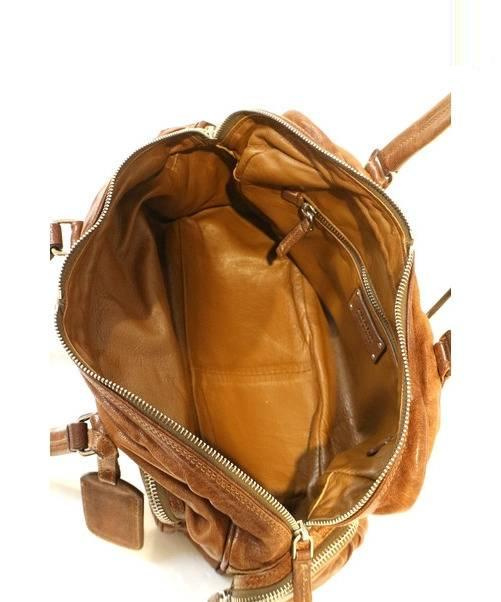 中古・古着通販】PRADA (プラダ) アンティークレザーバッグ ブラウン