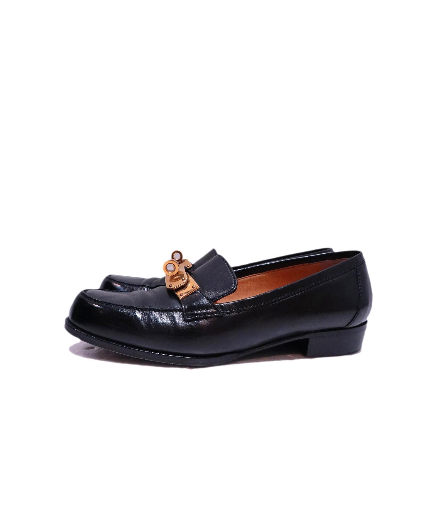 エルメス★ケリーローファー★37 中古・古着通販】HERMES (エルメス) ケリーローファー ブラック サイズ