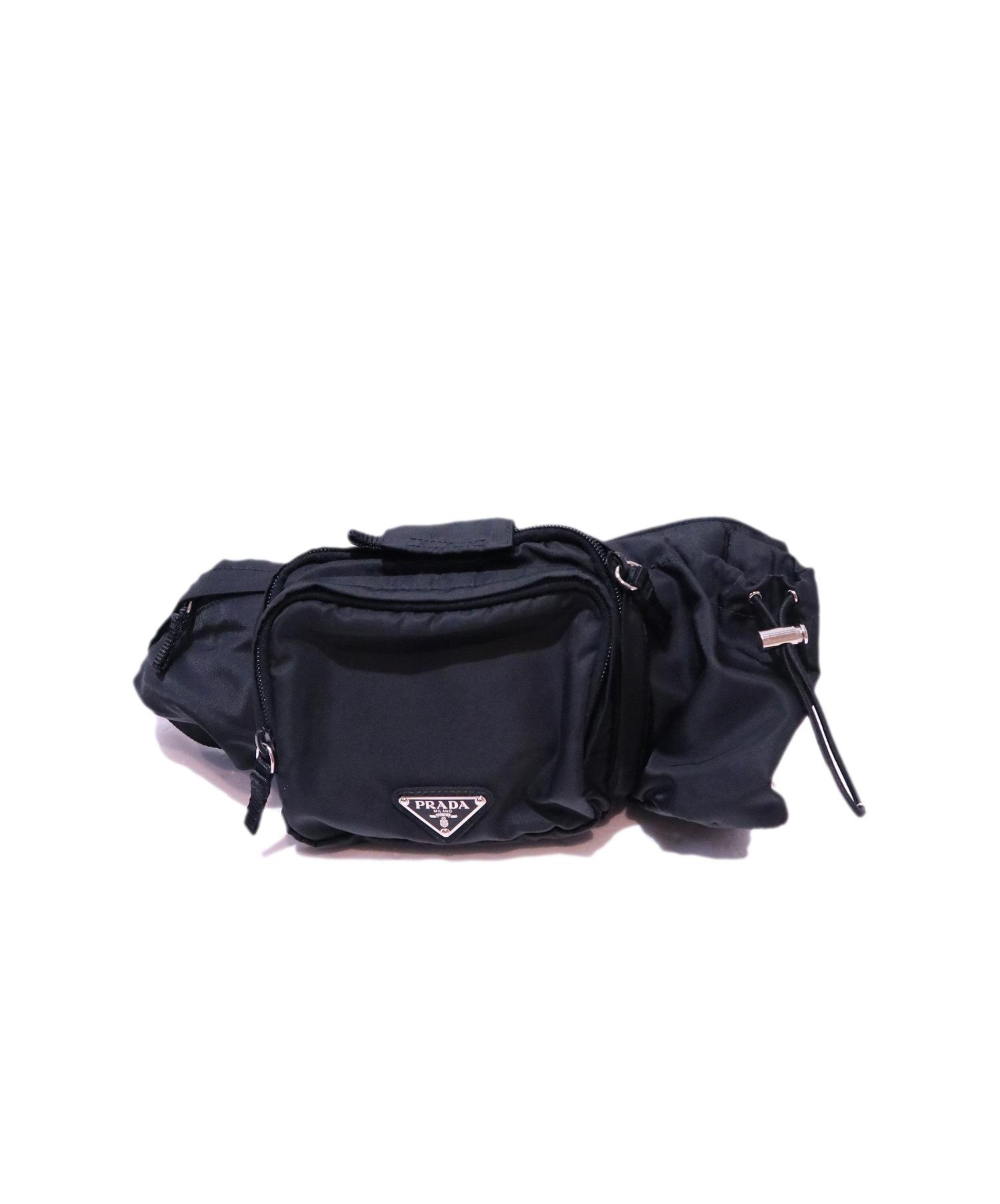 【未使用品】プラダ ナイロン ウエストバッグ 中古・古着通販】PRADA (プラダ) ナイロンウエストバッグ ブラック