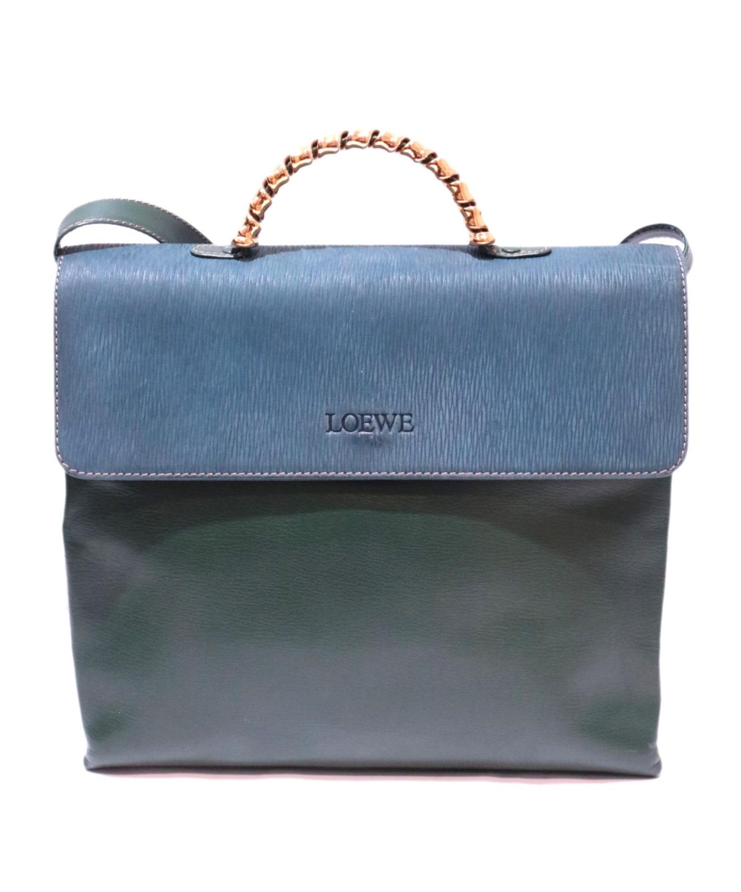 中古・古着通販】LOEWE (ロエベ) ショルダーバッグ ブルー×グリーン