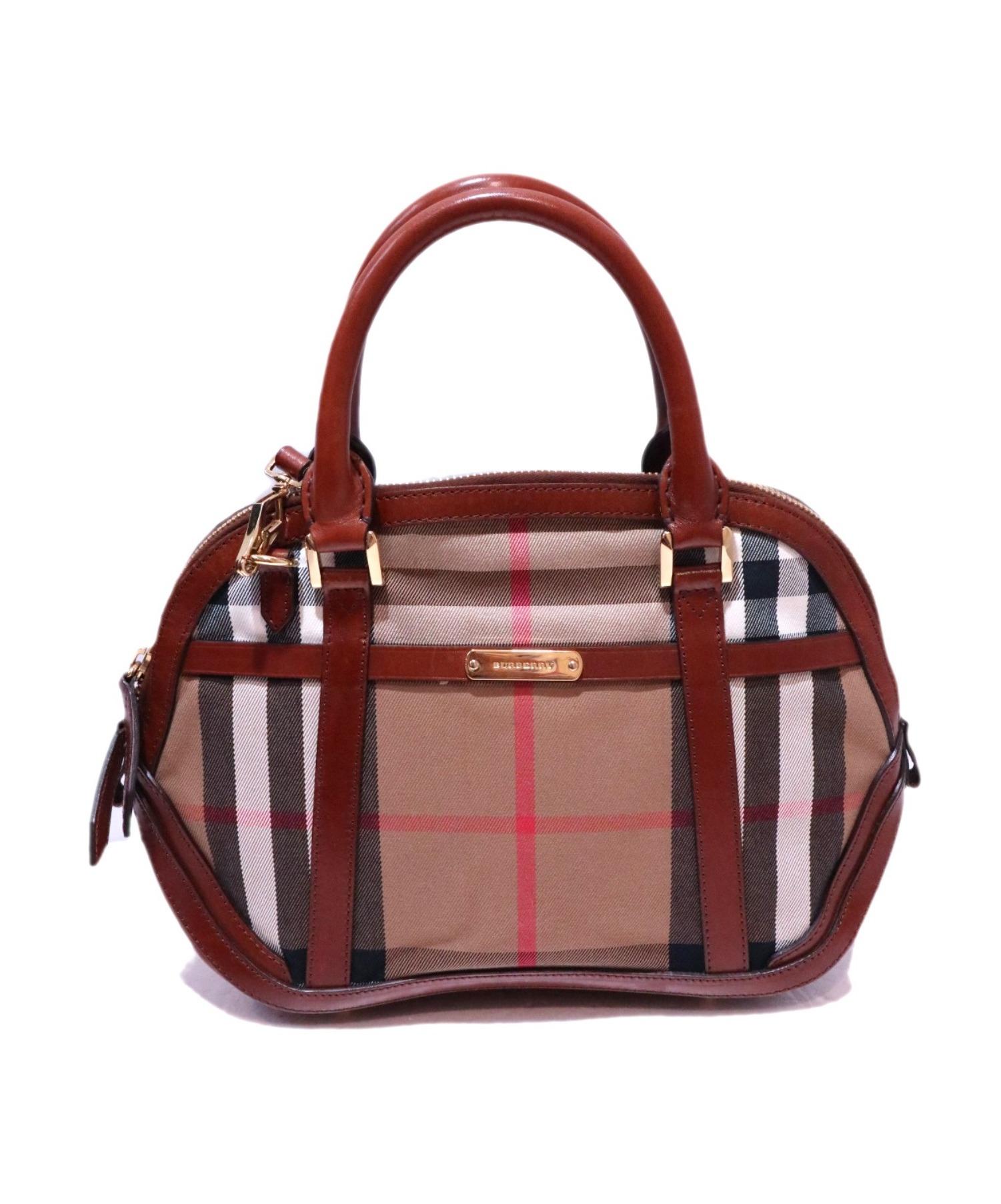 中古・古着通販 BURBERRY バーバリー ボウリングバッグ ベージュ 385377 ノバチェック キャンバス レザー ブランド・古着通販 トレファク公式 TREFAC FASHION スマホサイト