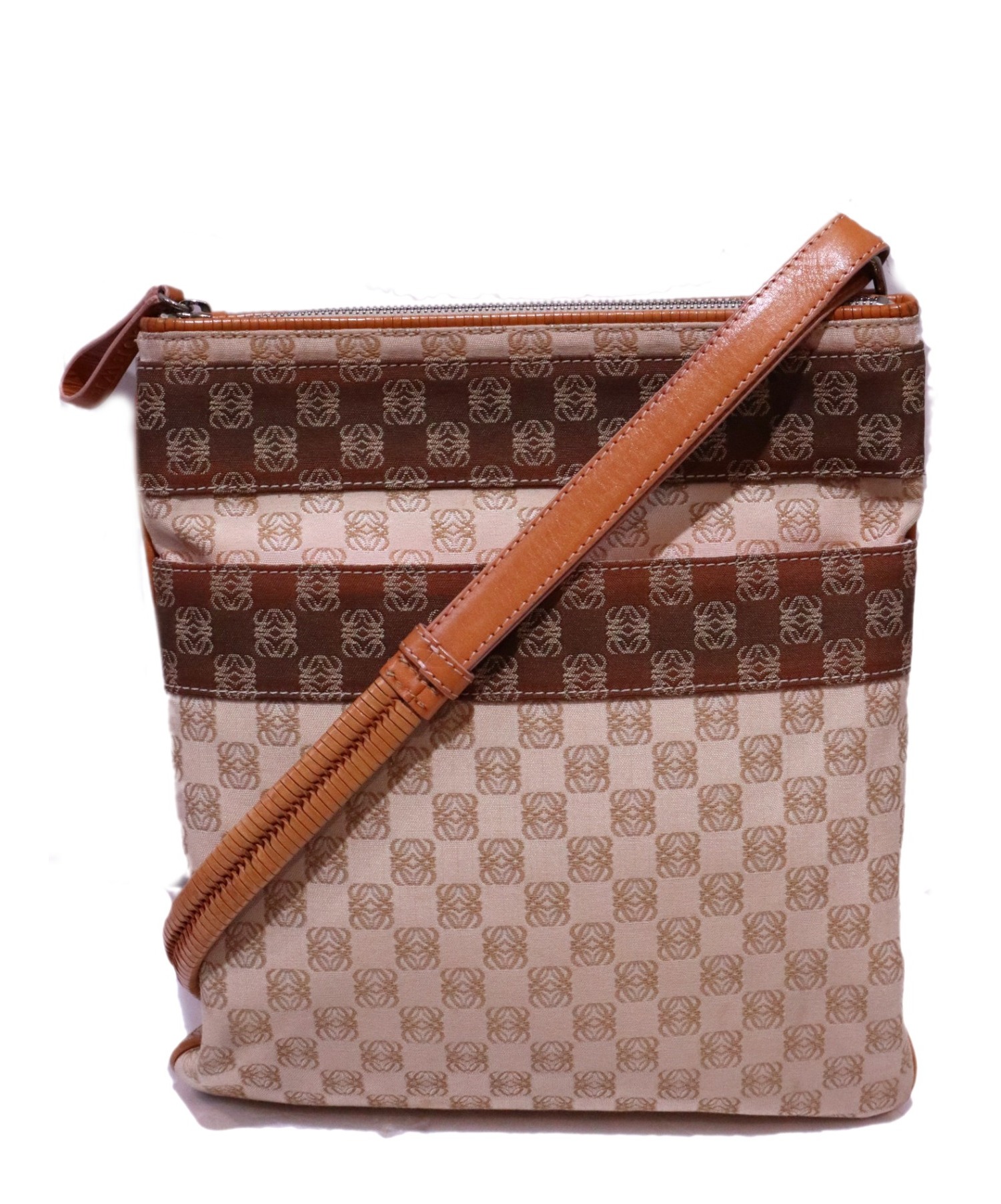 中古・古着通販】LOEWE (ロエベ) キャンバスショルダーバッグ ベージュ 