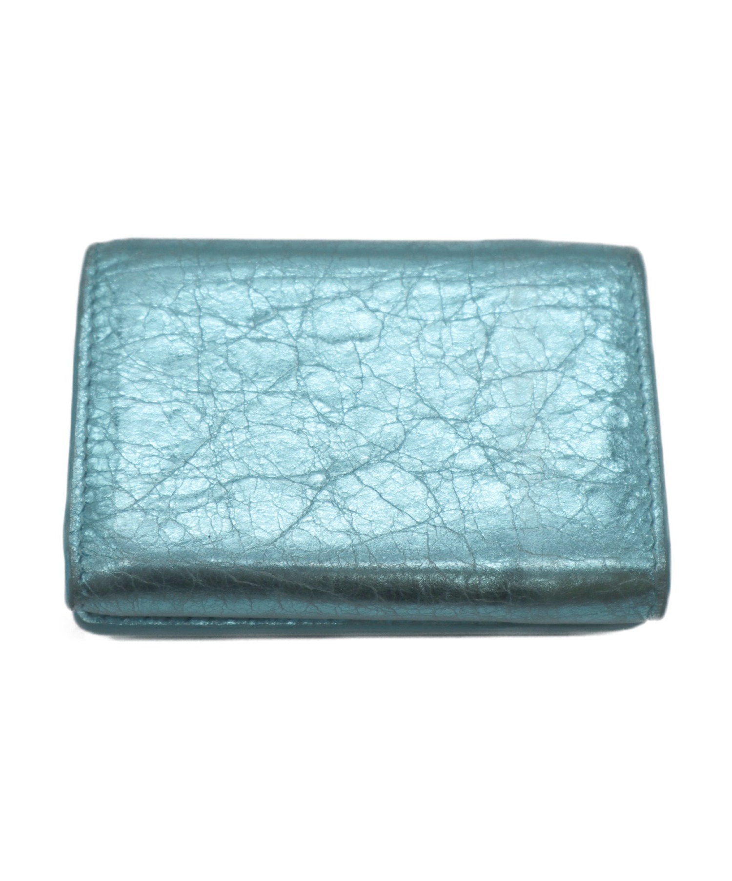 新品未使用品　箱付き　BALENCIAGA バレンシアガ　折り財布　ブルー系 中古・古着通販】BALENCIAGA (バレンシアガ) コンパクトウォレット