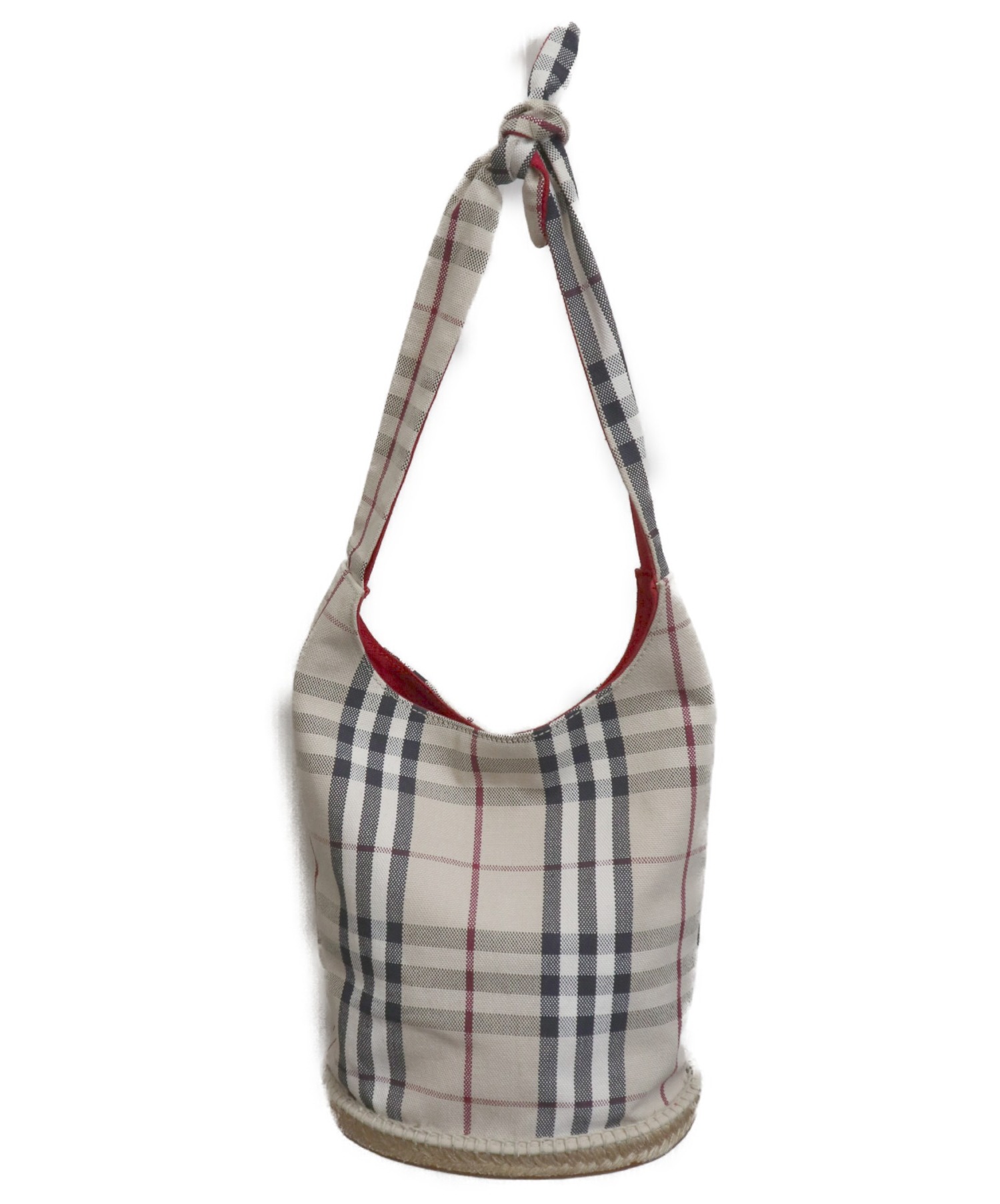 【美品】BURBERRY ノヴァチェック ハンドバッグ バケツ型 レザー 中古・古着通販】BURBERRY (バーバリー) バケツ型ノヴァチェックトート