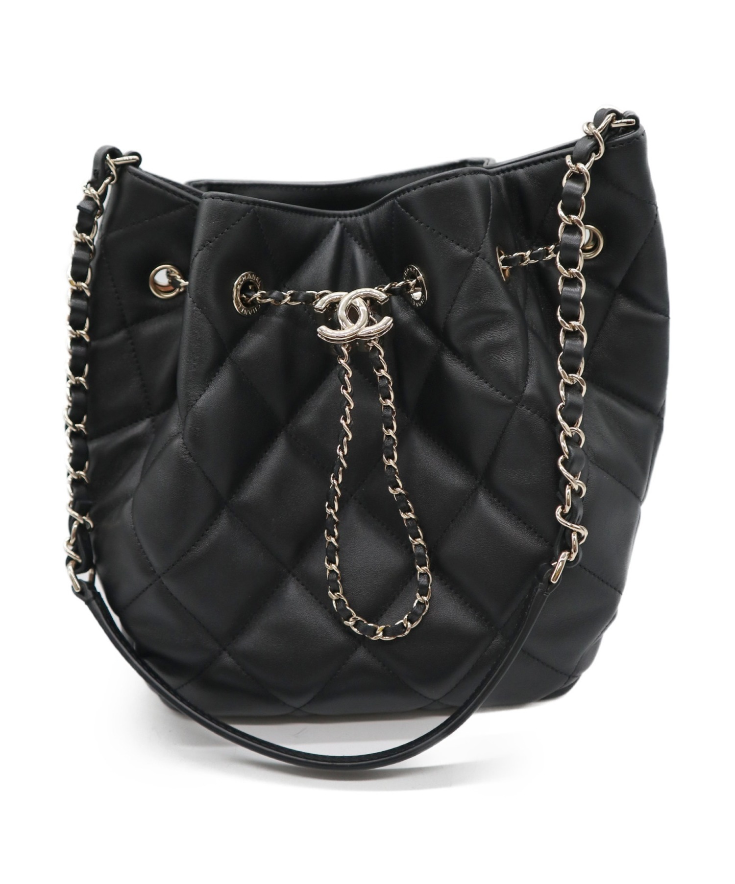 中古・古着通販】CHANEL (シャネル) 巾着チェーンショルダーバッグ 