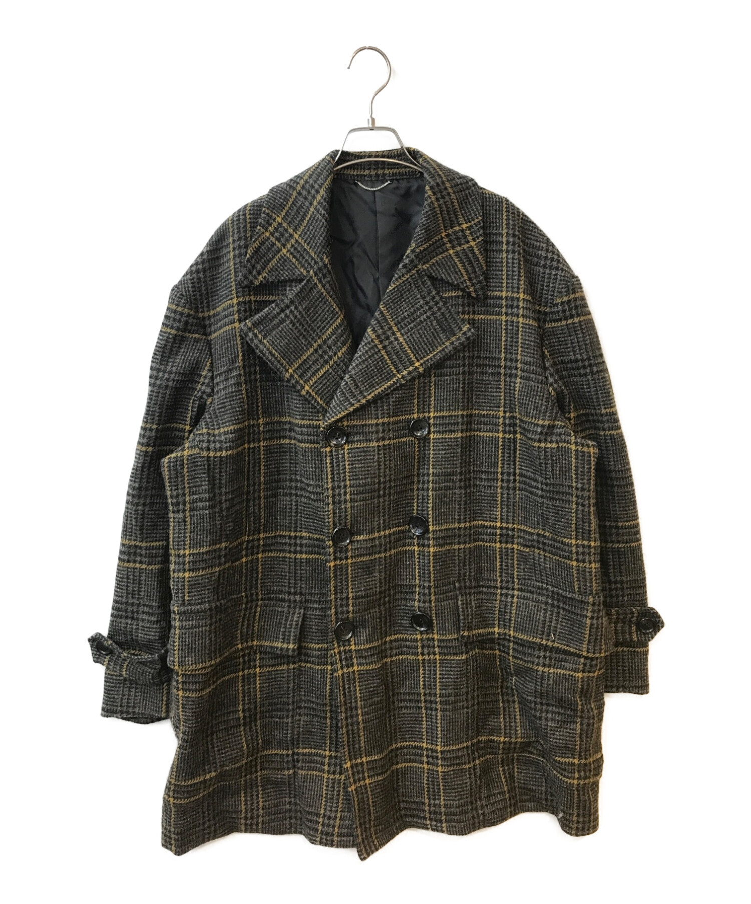 ジョンローレンスサリバン　ツイードコート CHECKED TWEED OVERSIZED COAT（ステンカラーコート）｜JOHN LAWRENCE
