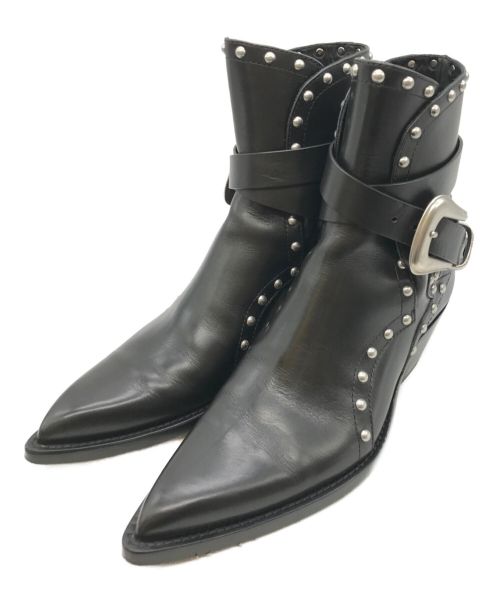 Diesel black gold 黒 レザー ウエスタンブーツ メタリックトゥ Diesel black gold 黒 レザー ウエスタンブーツ メタリックトゥ