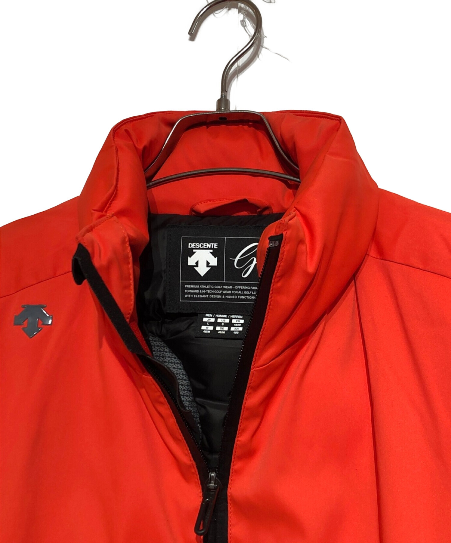 デサントゴルフ スマートパディング ダウンジャケット オレンジ Lサイズ