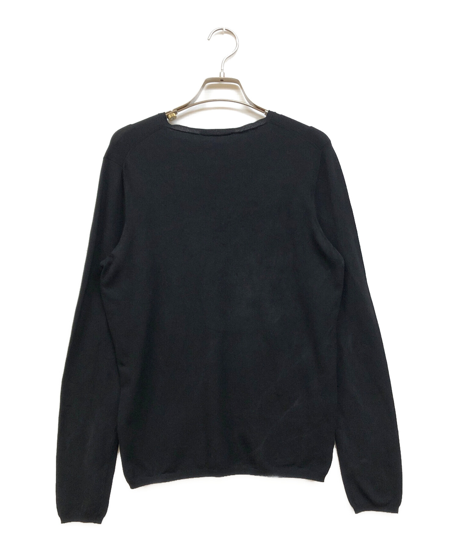 中古・古着通販】GUCCI (グッチ) シルク混Vネックニット ブラック 