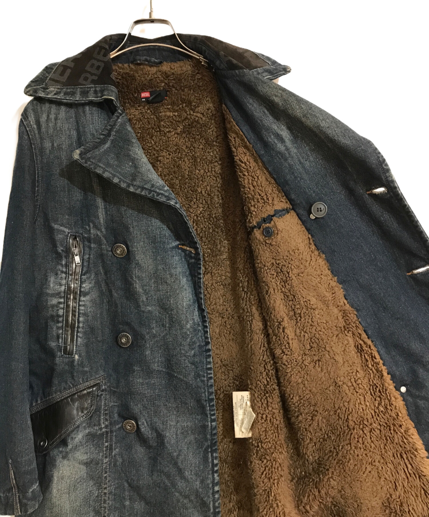 中古・古着通販】DIESEL (ディーゼル) レザートリム ツインジップ