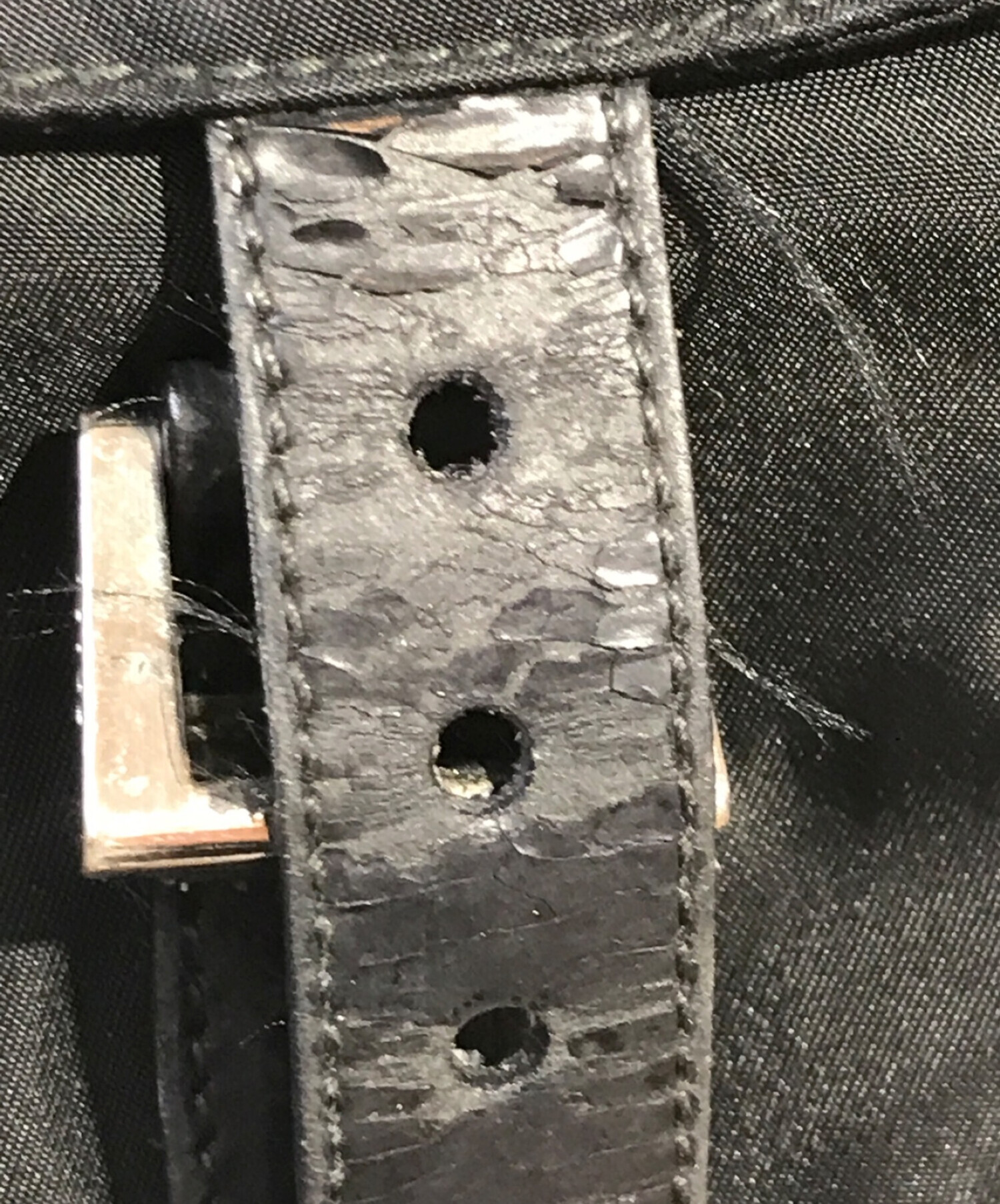 中古・古着通販】PRADA (プラダ) ナイロンショルダーバッグ ブラック