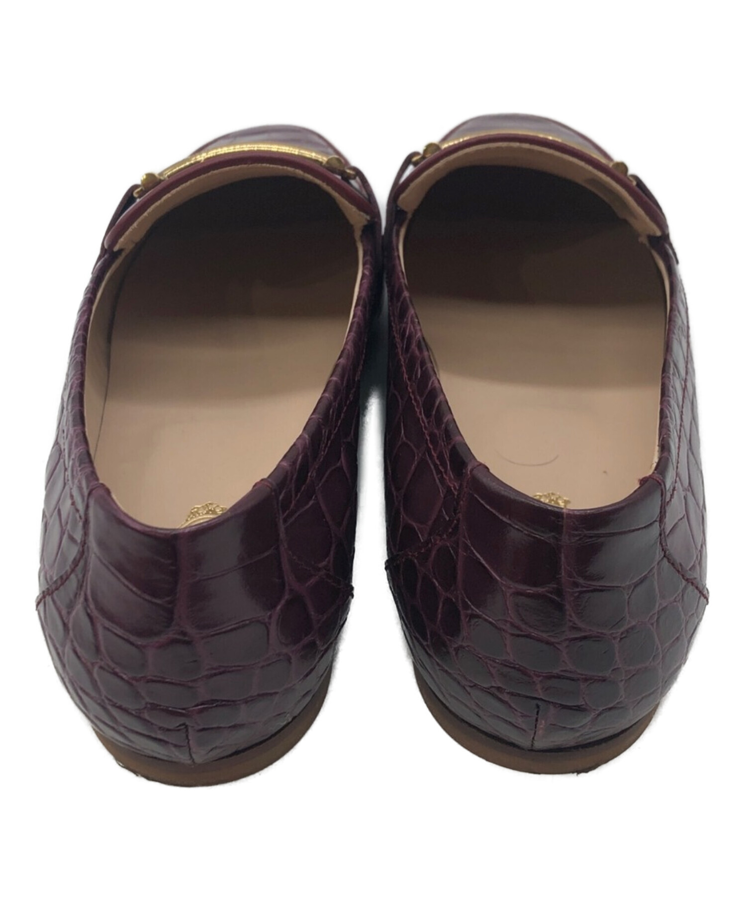 中古・古着通販】TOD'S (トッズ) ダブルT型押しローファー パープル 中古・古着通販】TOD'S (トッズ) ダブルT型押しローファー パープル
