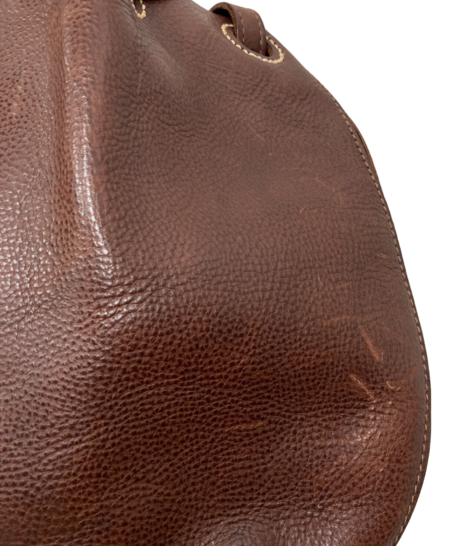 genten ブラウン レザー ショルダーバッグ 中古・古着通販】genten (ゲンテン) レザーショルダーバッグ