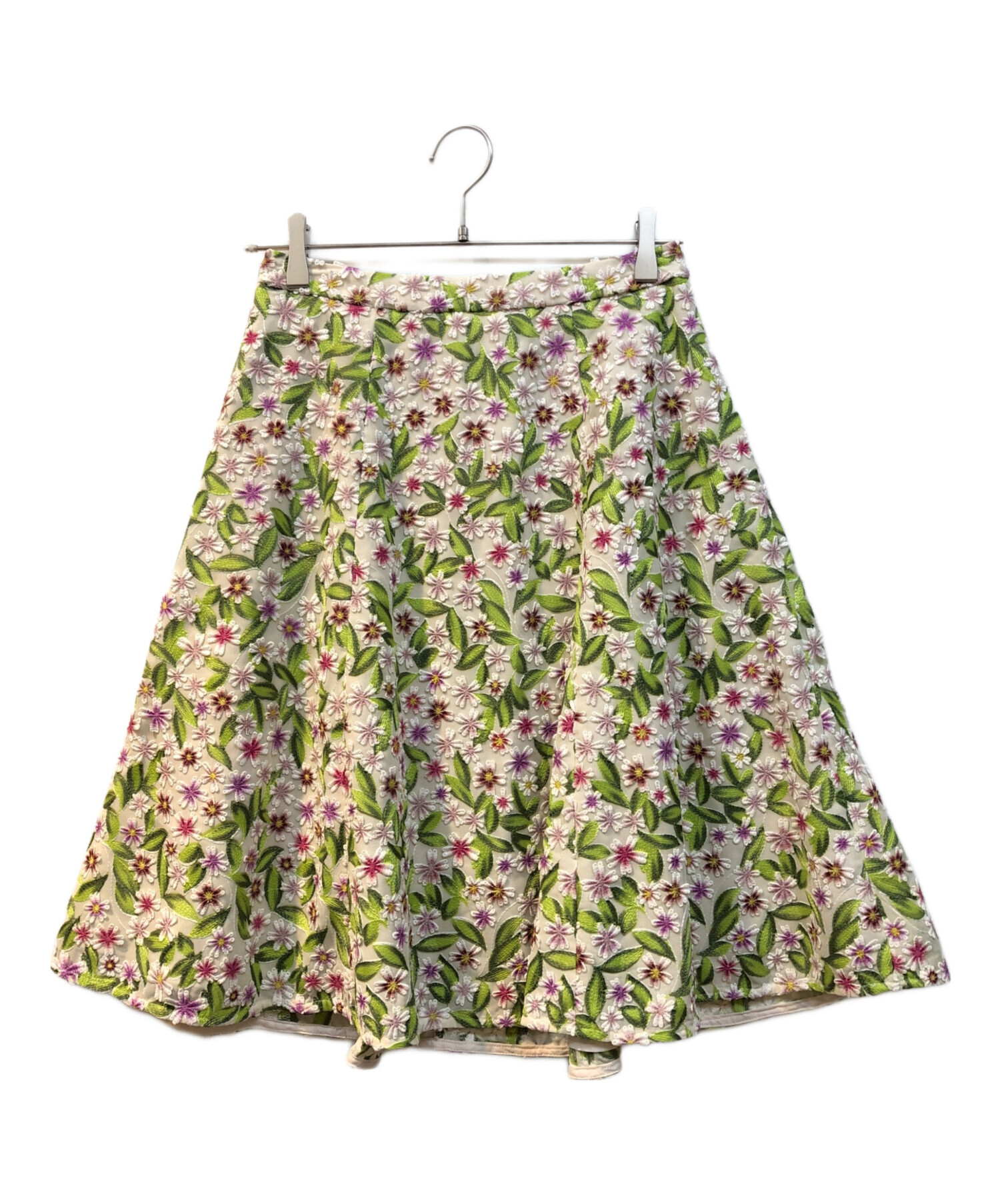 中古・古着通販】TOCCA (トッカ) 花柄刺繍スカート ベージュ サイズ:6 