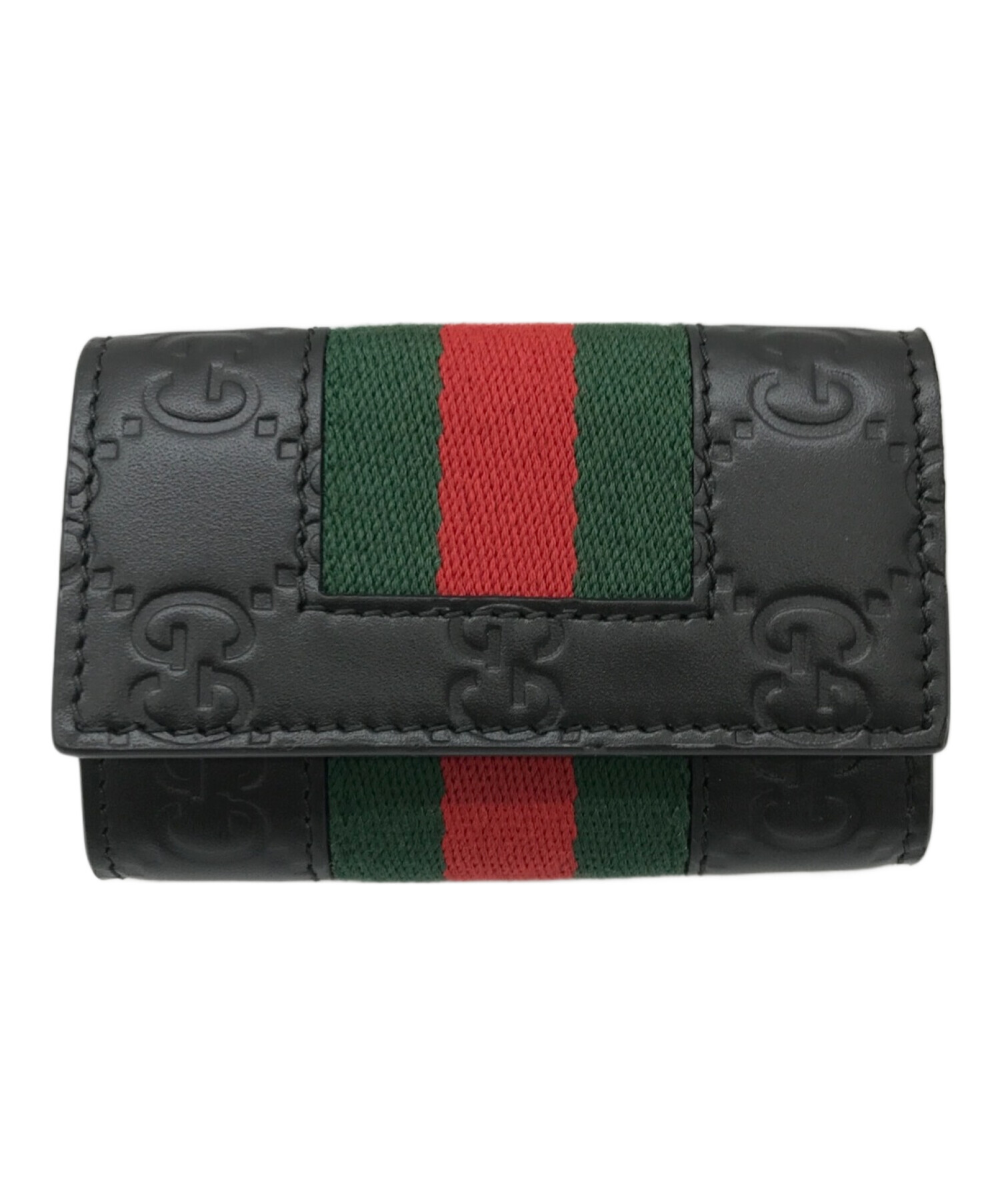 【美品】GUCCI グッチ シェリーライン GG柄 6連 キーケース ブラック 中古・古着通販】GUCCI (グッチ) シェリーラインGG柄6連キーケース