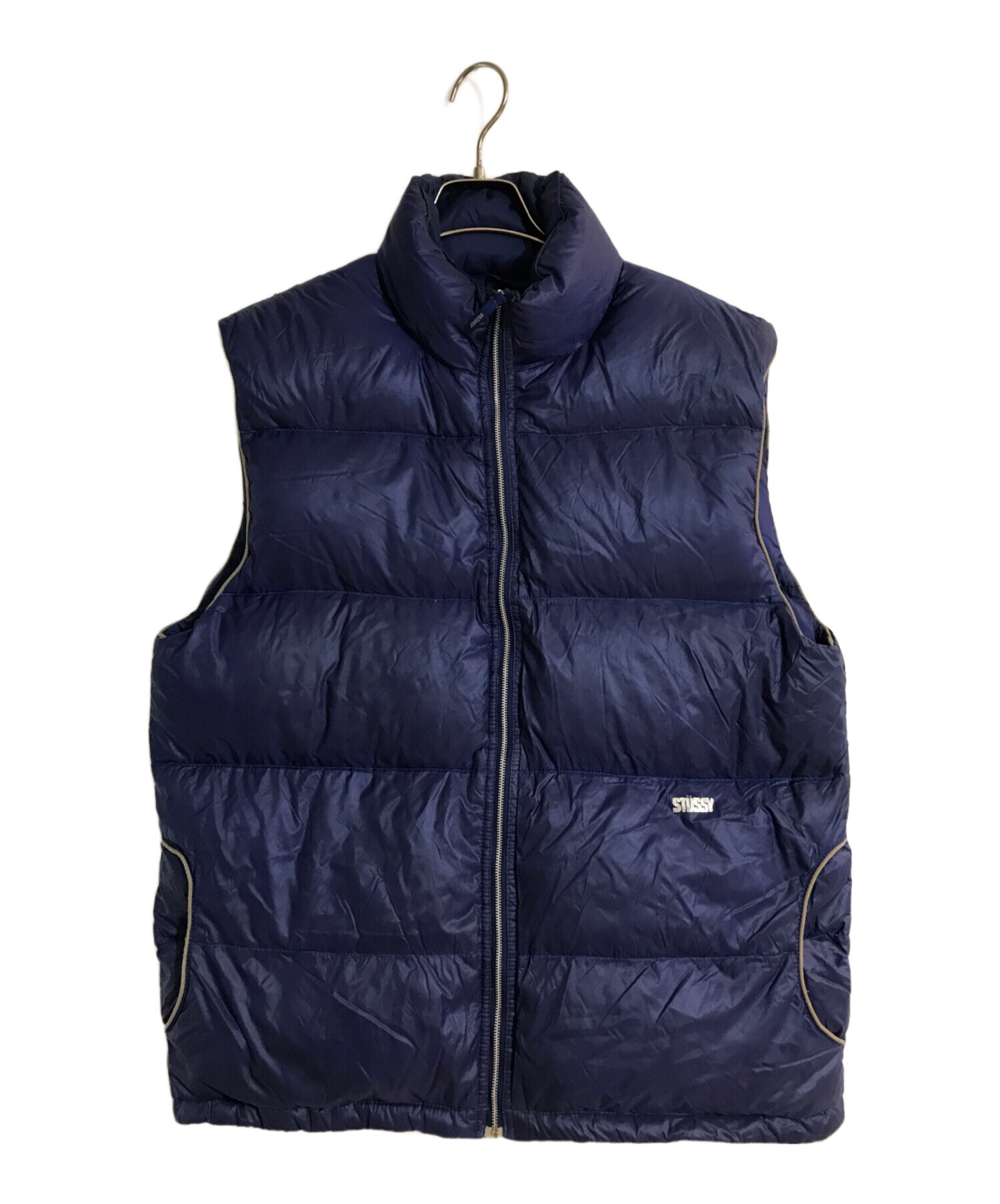 中古・古着通販】stussy (ステューシー) ダウンベスト ブルー サイズ:L