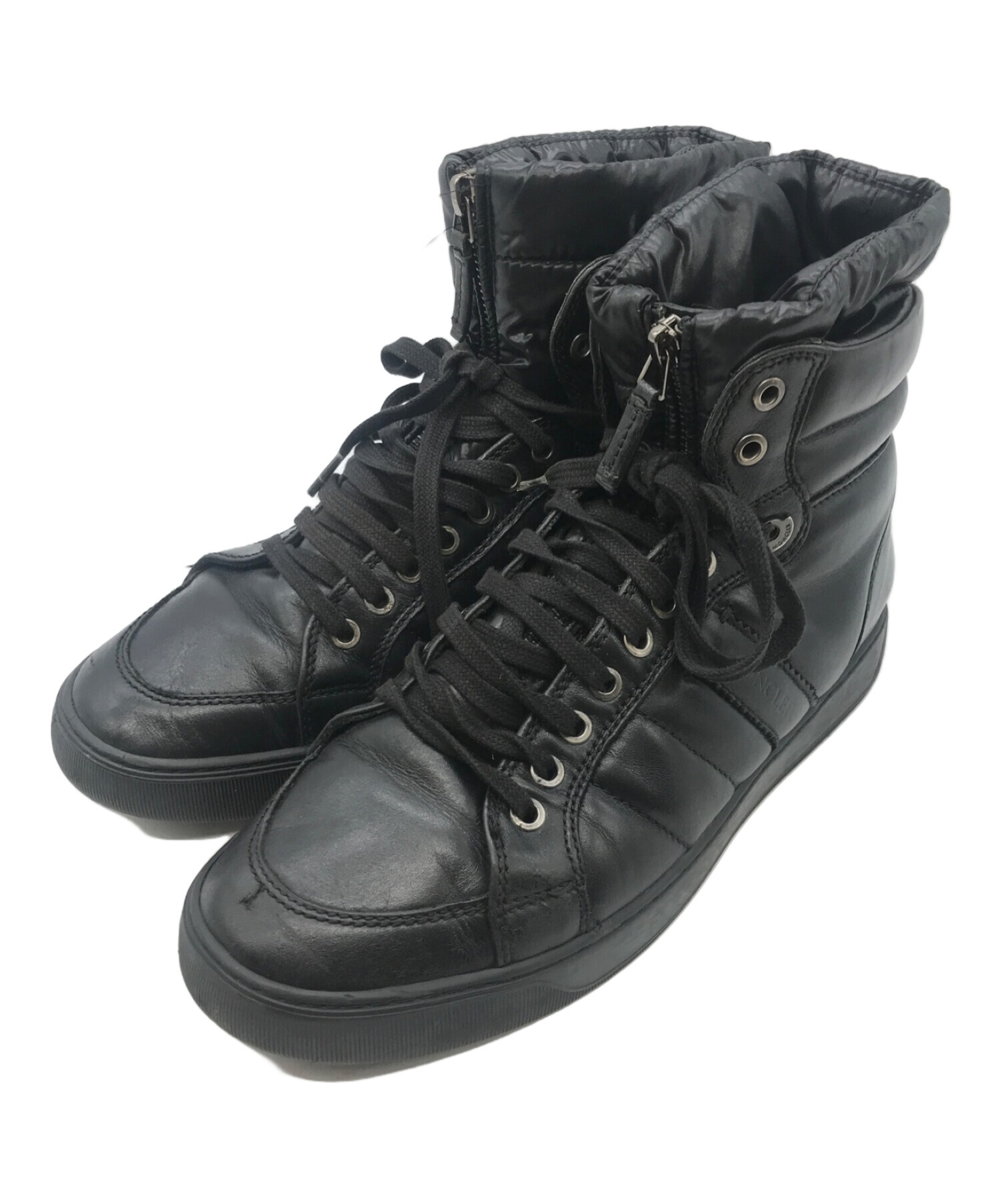 【中古良品】正規店購入品 モンクレール ダウン レインブーツ ブラック 24cm 中古良品】正規店購入品 モンクレール ダウン レインブーツ