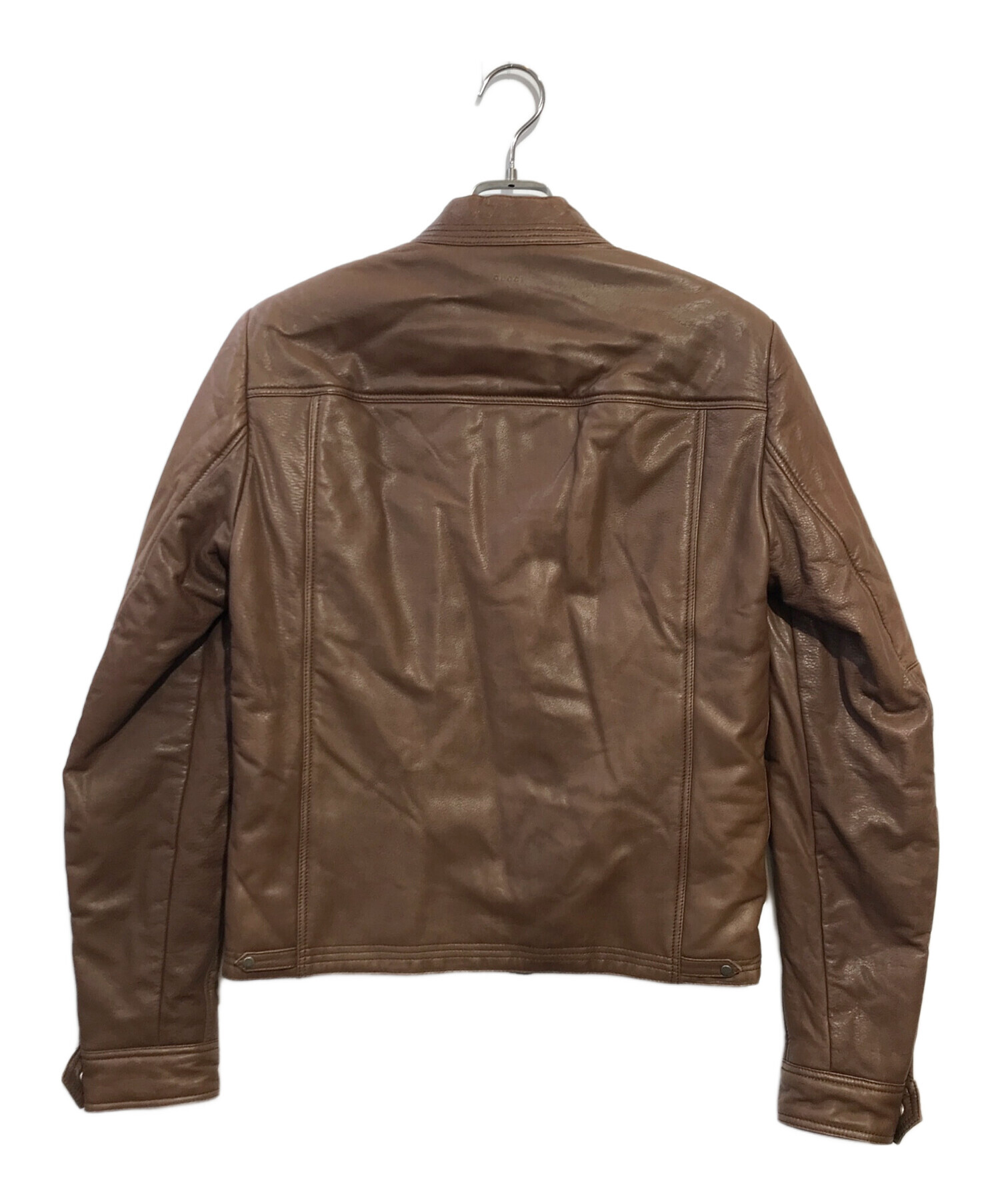 GUCCI ラムレザージャケット 44 中古・古着通販】GUCCI (グッチ) ラムレザージャケット ブラウン