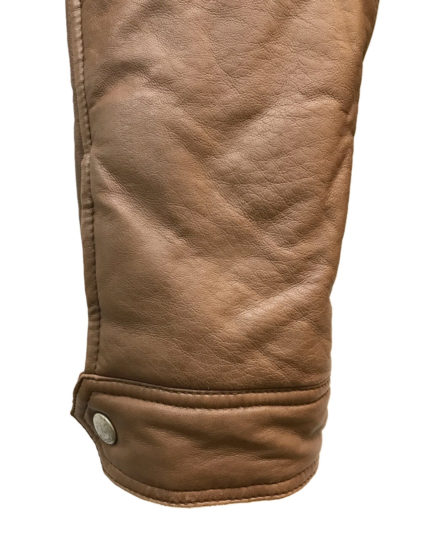 中古・古着通販】GUCCI (グッチ) ラムレザージャケット ブラウン