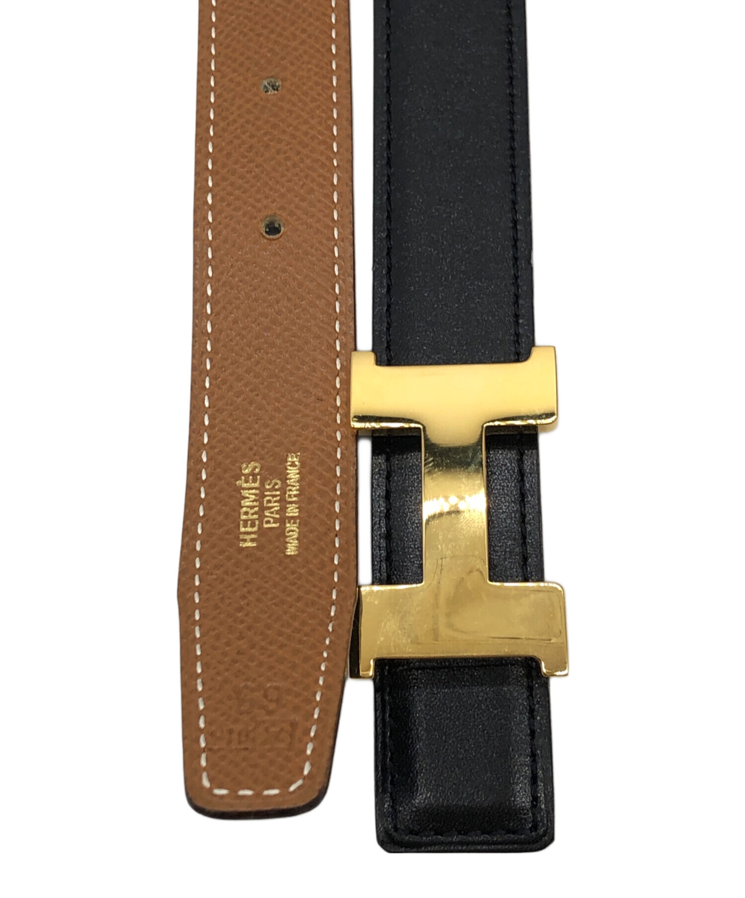 中古・古着通販】HERMES (エルメス) Hバックル ブラック｜ブランド 