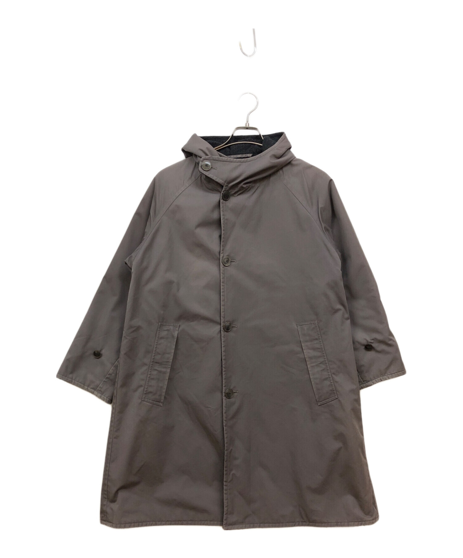 中古・古着通販】COMOLI (コモリ) フーデッドコート グレー｜ブランド