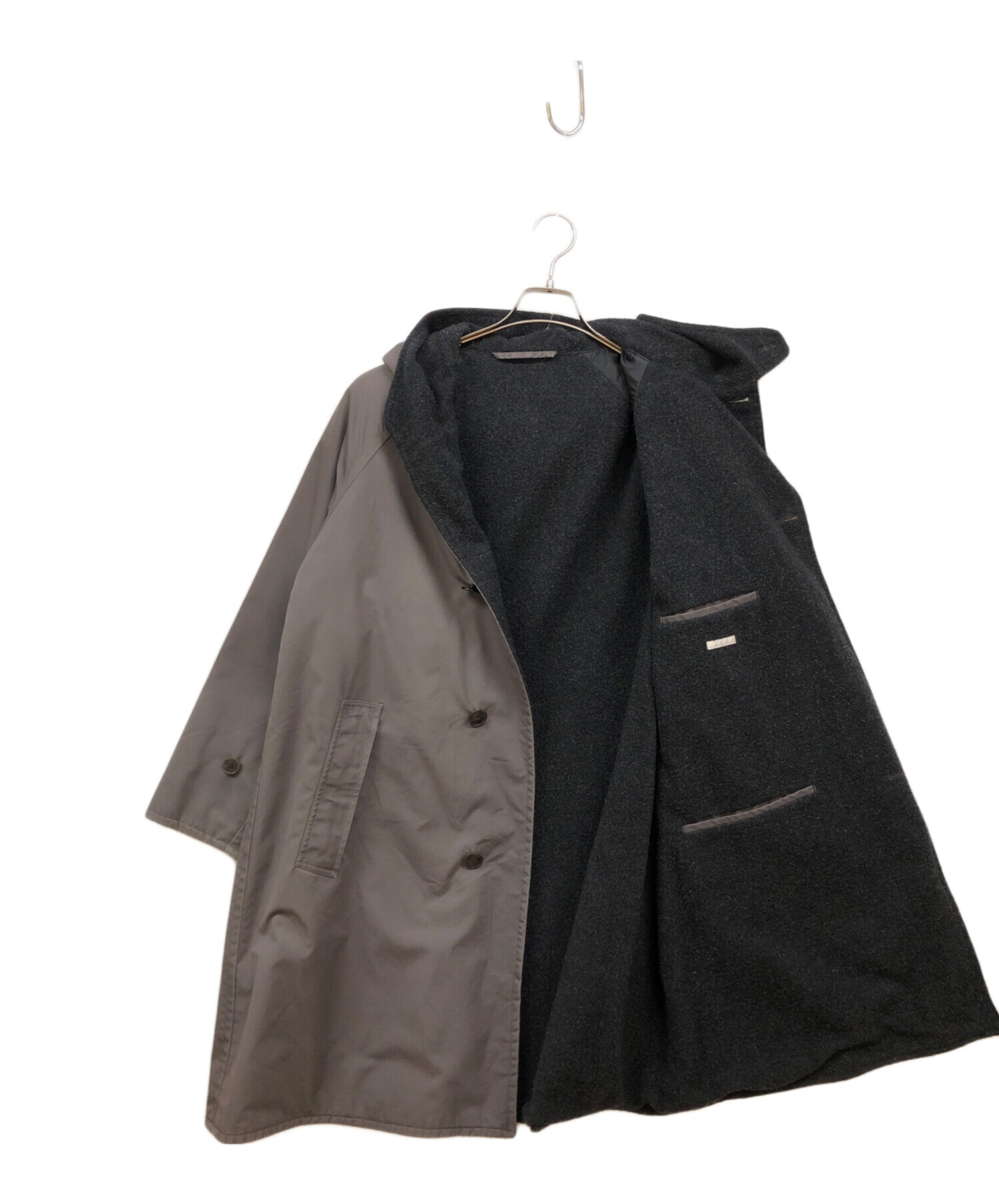 中古・古着通販】COMOLI (コモリ) フーデッドコート グレー｜ブランド