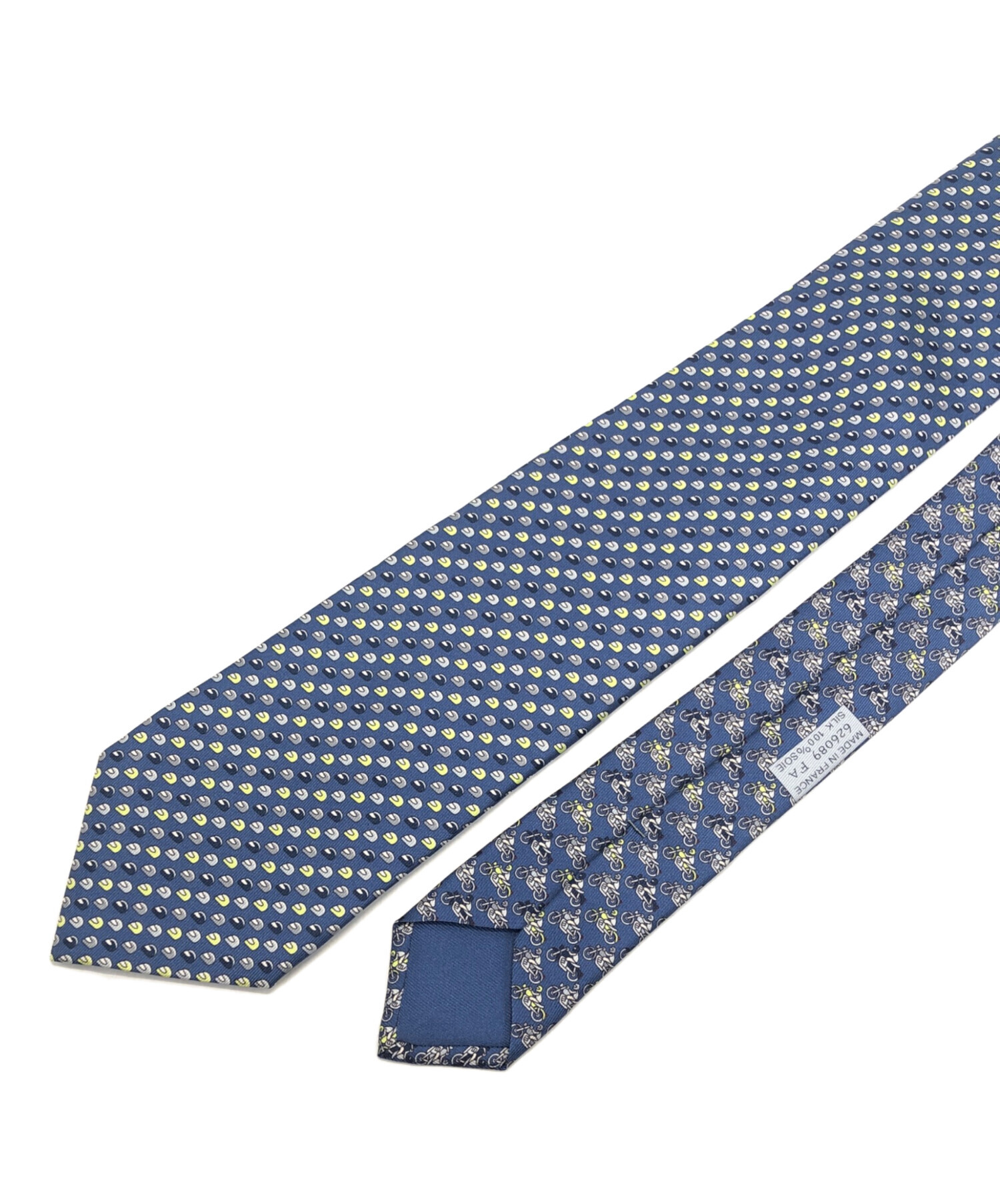 中古・古着通販】HERMES (エルメス) シルクネクタイ ネイビー サイズ