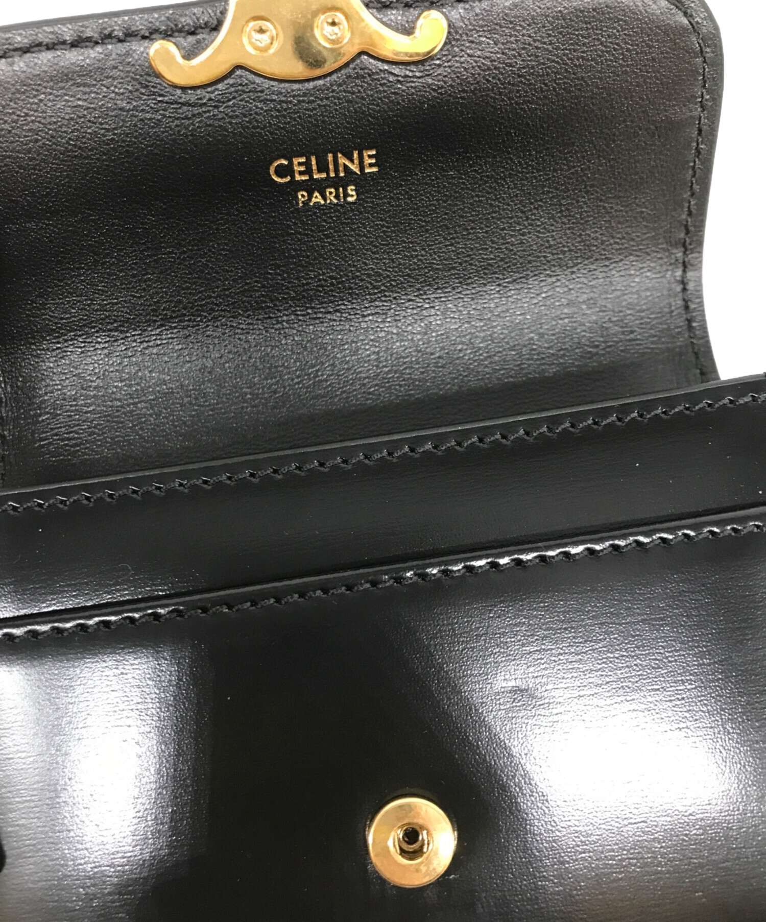 中古・古着通販】CELINE (セリーヌ) トリオンフカードケース ブラック