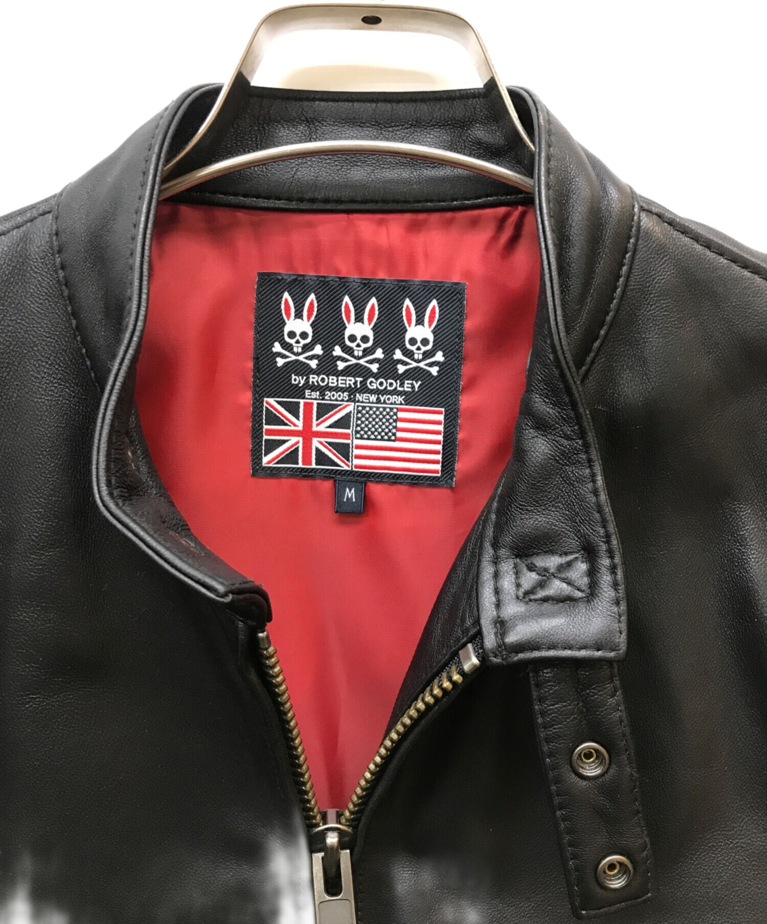 【美品】サイコバニー 羊革 シングルライダースレザージャケット アイボリー L 2025年最新】Psycho Bunny レザージャケット・ライダースの人気