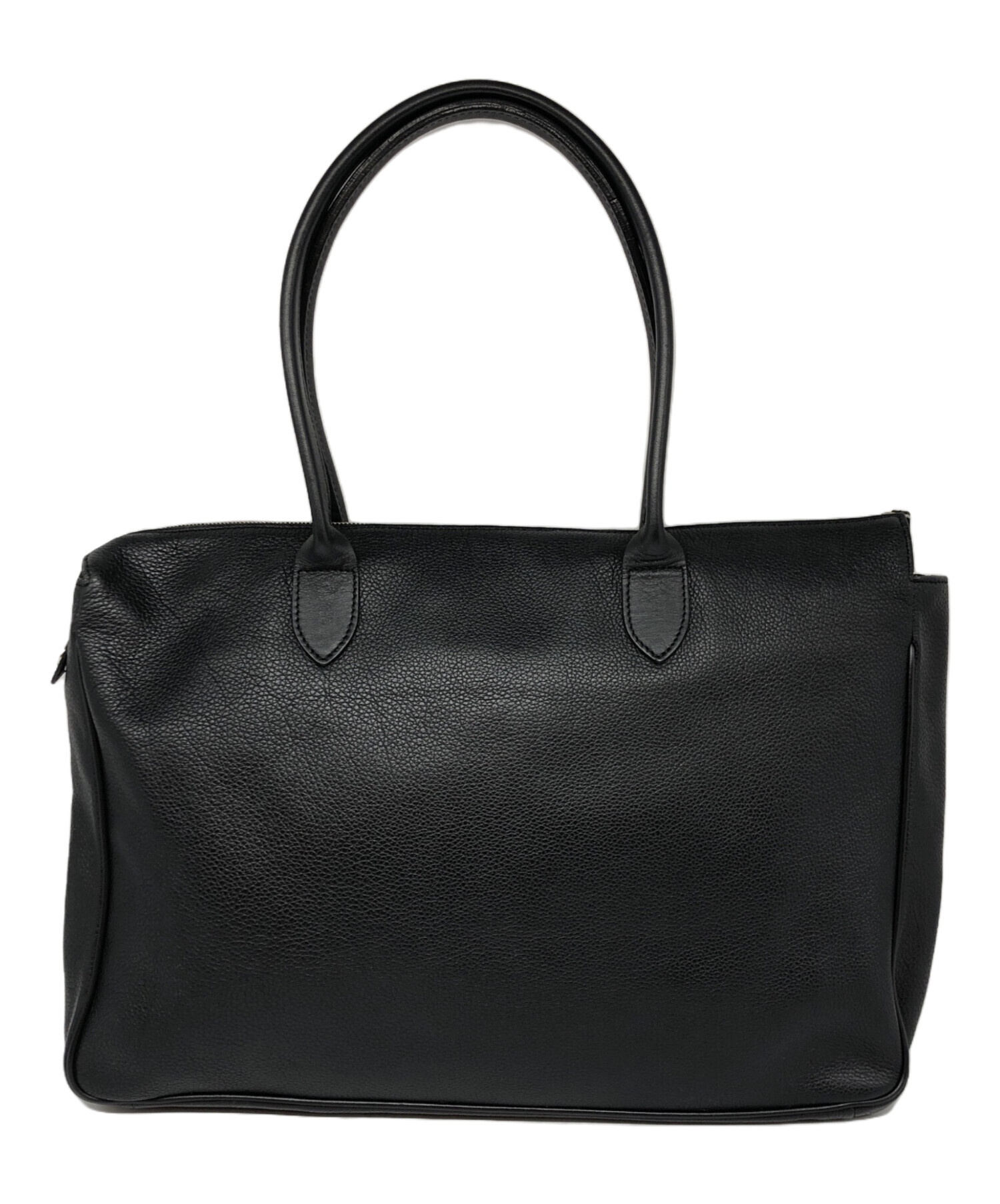 LONGCHAMP トートバック レザーブラック 中古・古着通販】LONGCHAMP (ロンシャン) レザートートバッグ ブラック