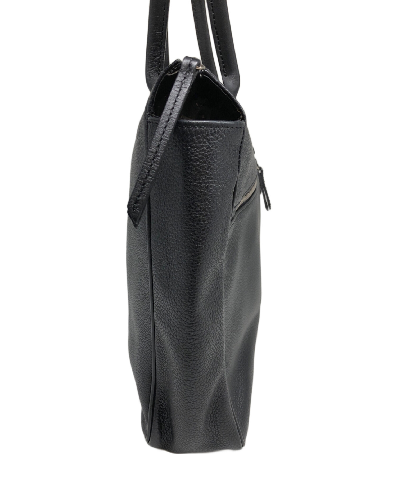 ロンシャン　ブラックレザートートバッグ【3/5までの出品です】 中古・古着通販】LONGCHAMP (ロンシャン) レザートートバッグ ブラック