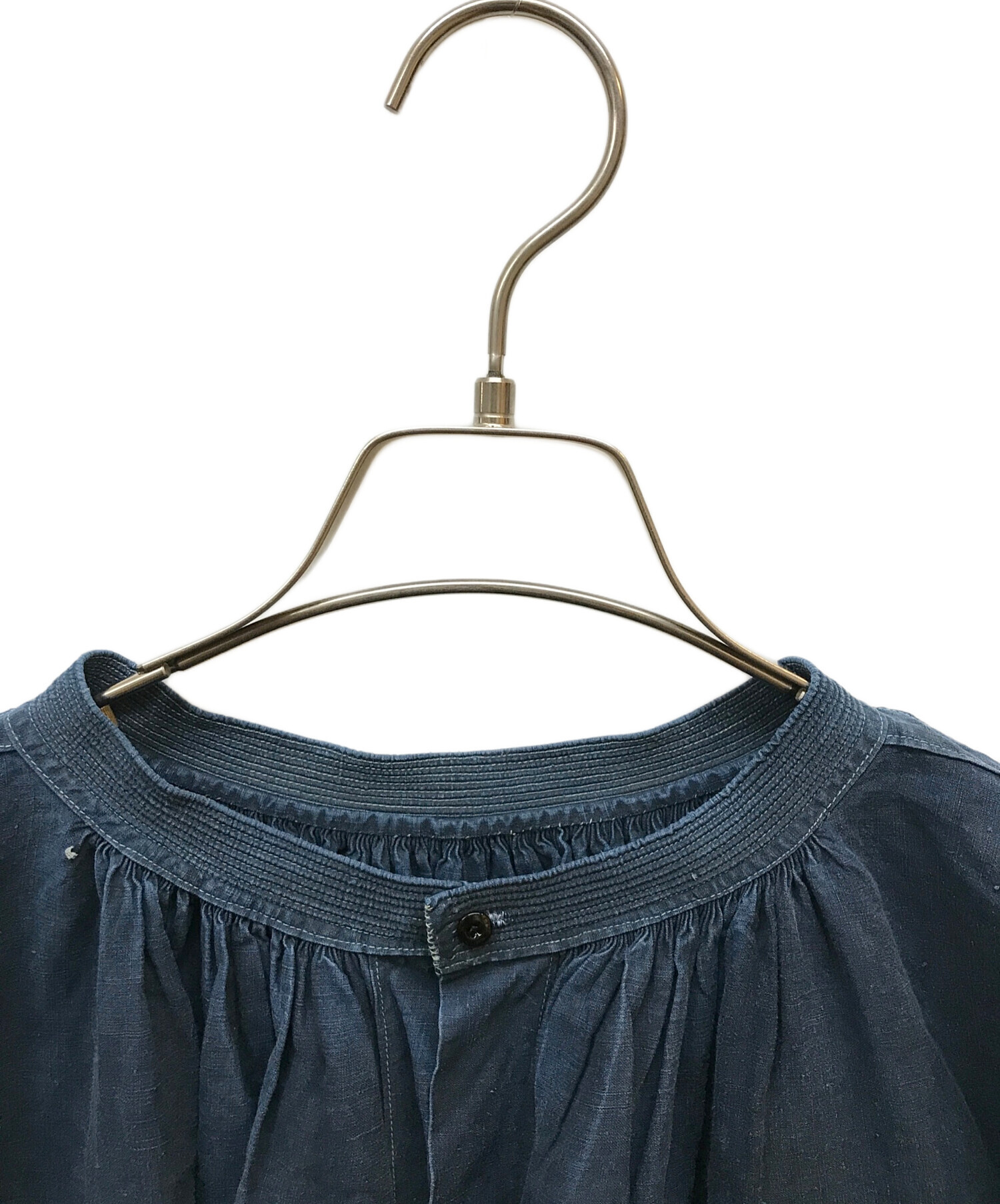 中古・古着通販】USED (ユーズド) アンティークリネンスモック ブルー