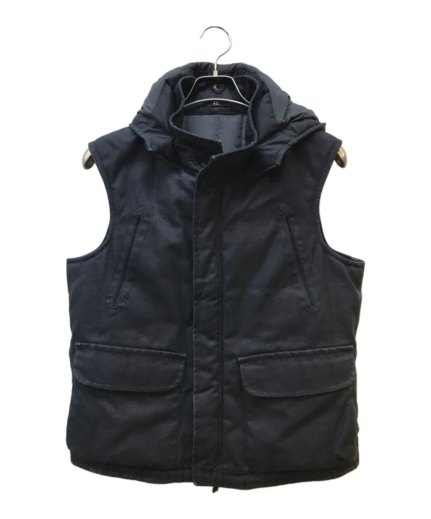 45rpm ダウンベスト インディゴ サイズ3 中古・古着通販】45R (フォーティーファイブアール) 藍染コットン