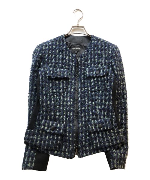 値下げ＊エンポリオアルマーニ＊新品未使用＊ノーカラージャケット 中古・古着通販】EMPORIO ARMANI (エンポリオアルマーニ) ノーカラー