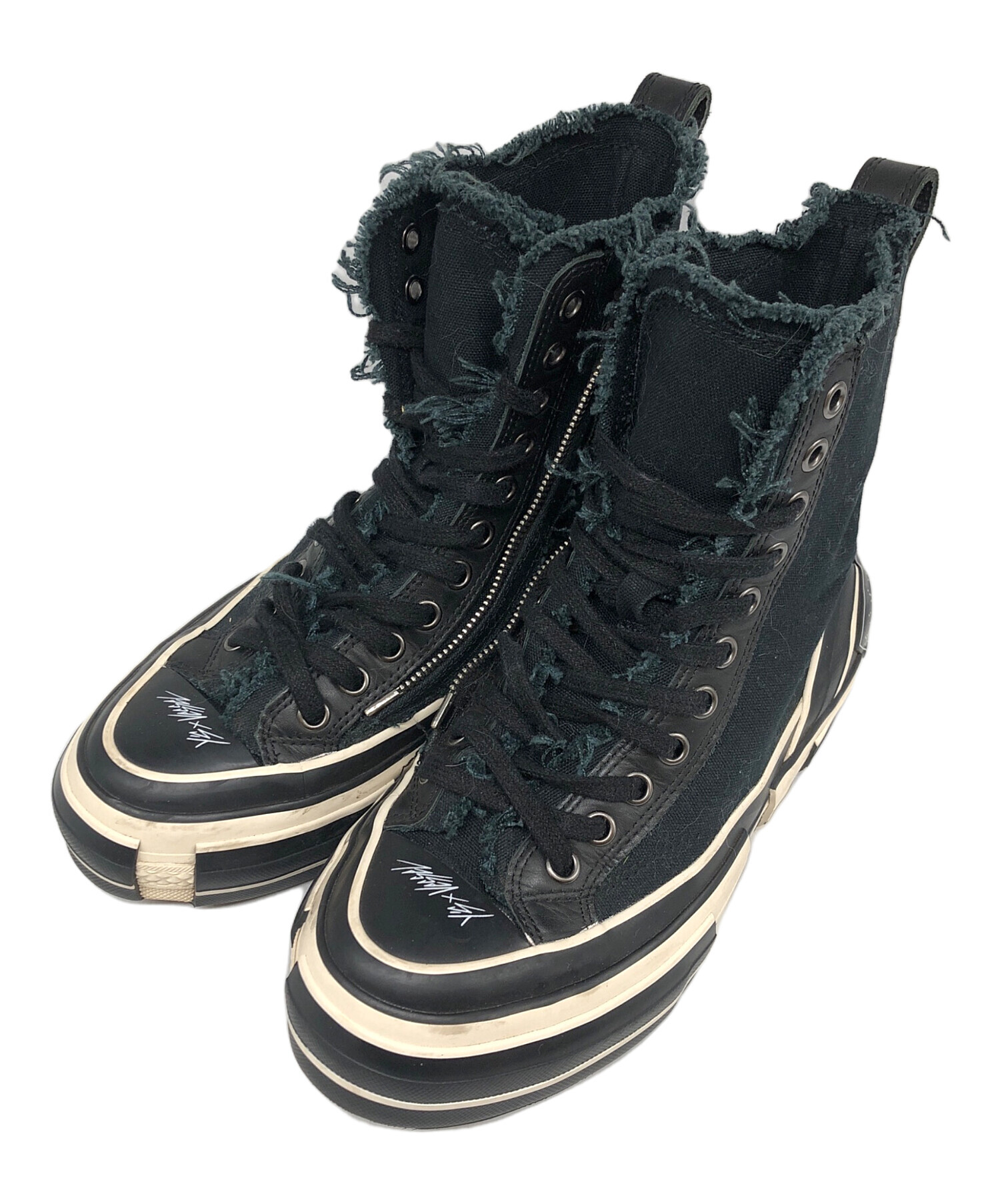 Y's x Vessel コラボ レザースニーカー 22.5 ダイヤル式 黒 Y's x Vessel コラボ レザースニーカー 22.5 ダイヤル式 黒