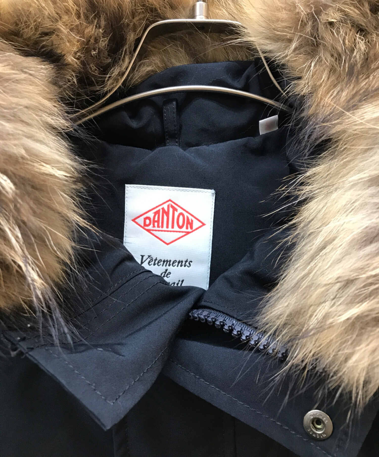 【美品✨】ダントン　ロングダウン　フード　ファー　2way ブラック　36 ダントン☆ファー付きダウンコート ロング ブラック サイズ36 km