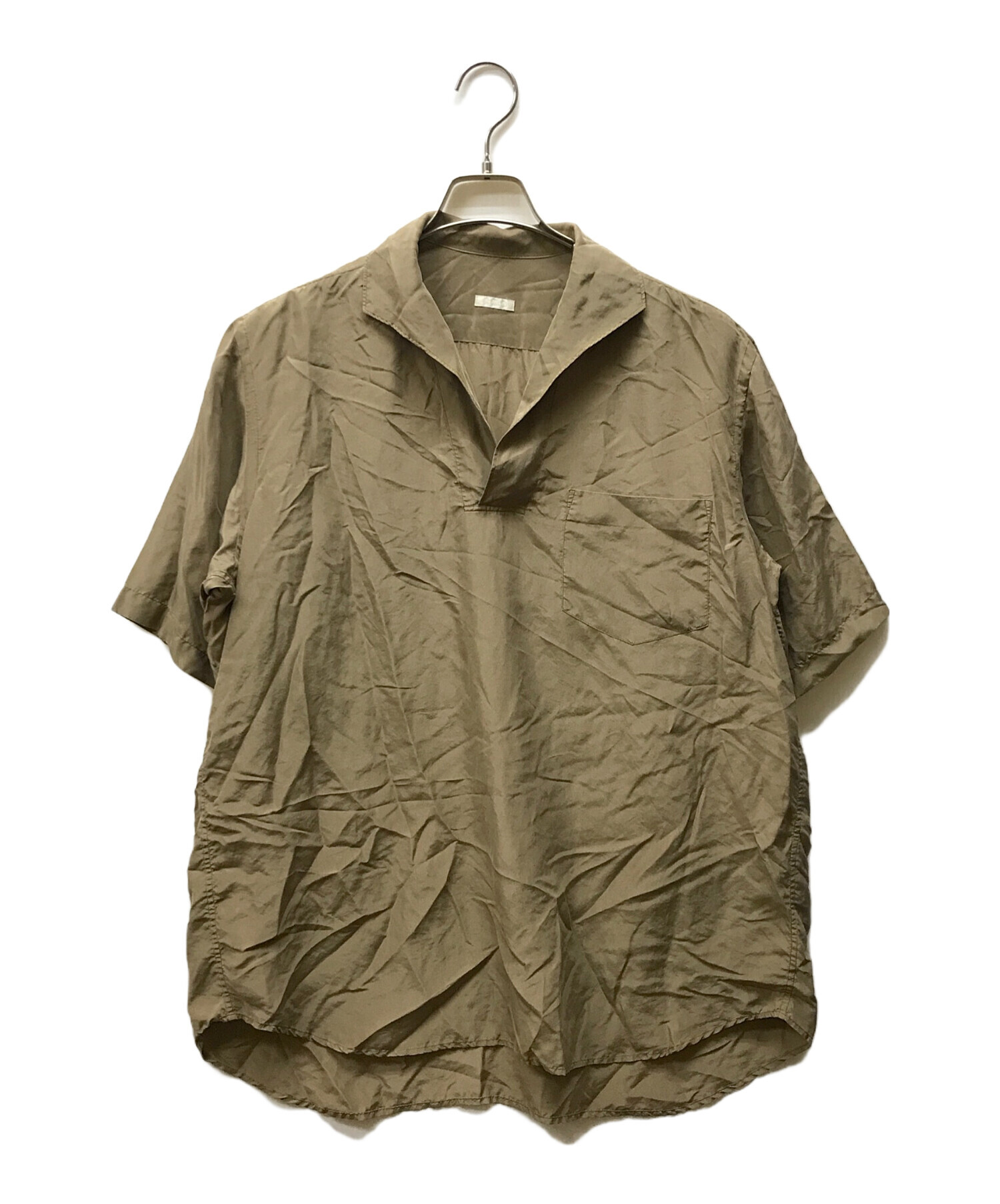 中古・古着通販】COMOLI (コモリ) シルクスキッパーシャツ ブラウン
