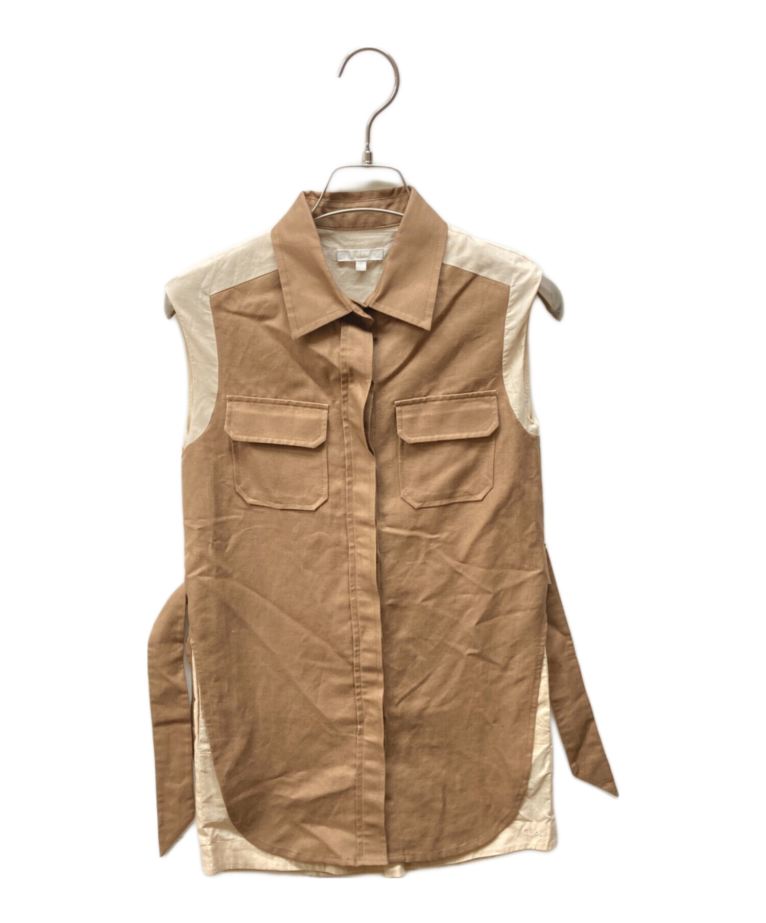 中古・古着通販】Chloe (クロエ) レイヤードノースリーブシャツ 