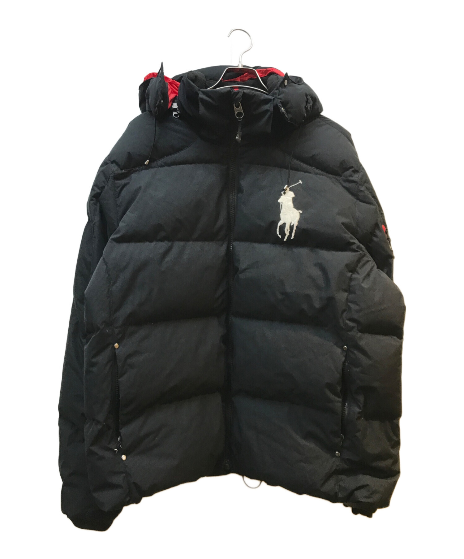 ポロ刺繍 ダウンジャケット ホワイト/ブラック 中古・古着通販】POLO RALPH LAUREN (ポロ・ラルフローレン) ビッグ